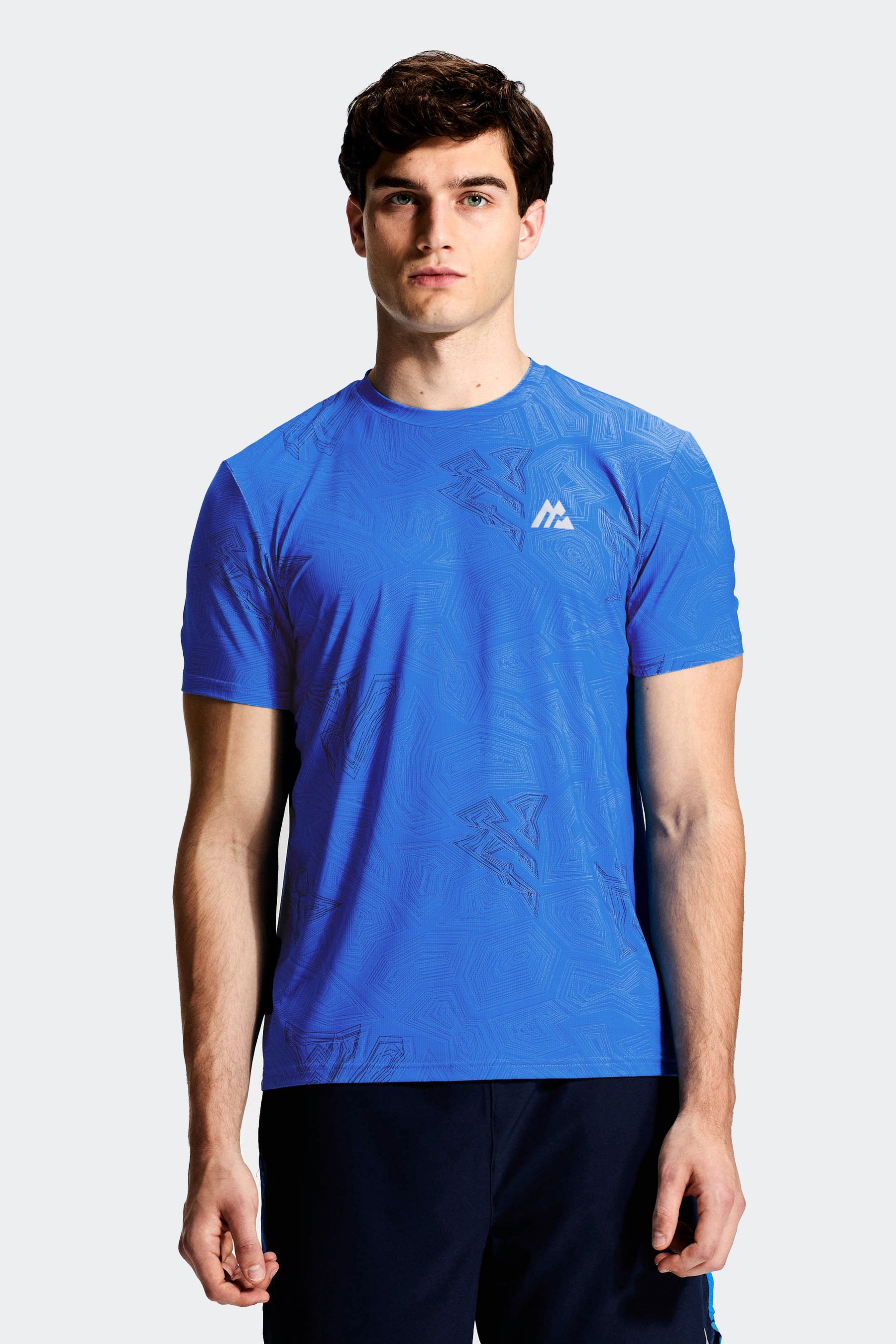 Geo M Print T-Shirt - Celestial Blue/Midnight Blue