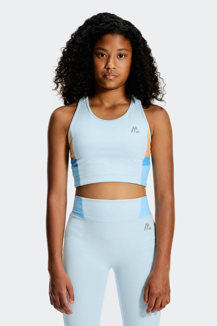 Girls Lumina Sports Bra - Misty Blue/Seashell Blue/Malibu/Apricot Blush