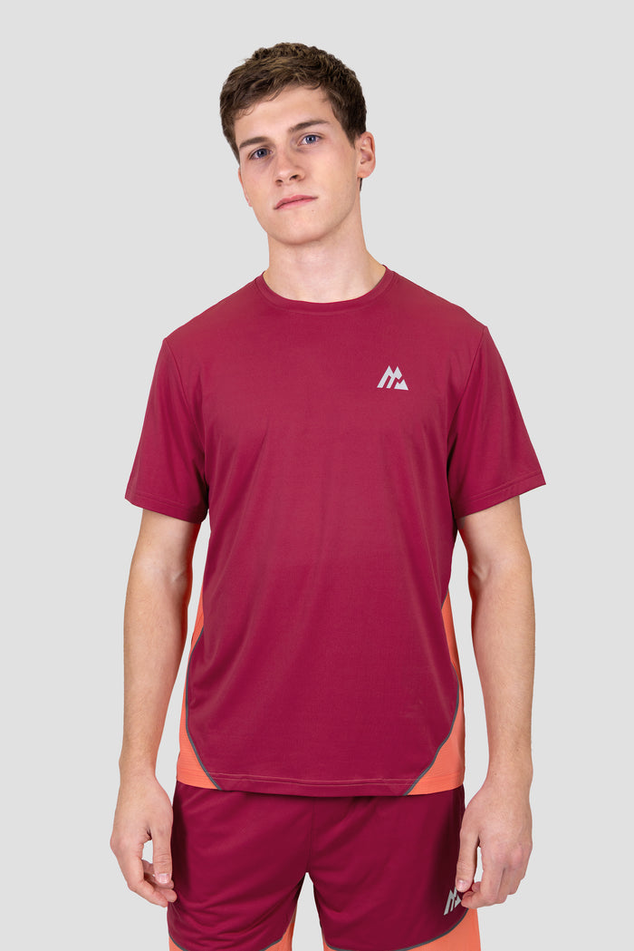 Sierra T-Shirt - Spiced Cherry/Koraal/Cement Grijs