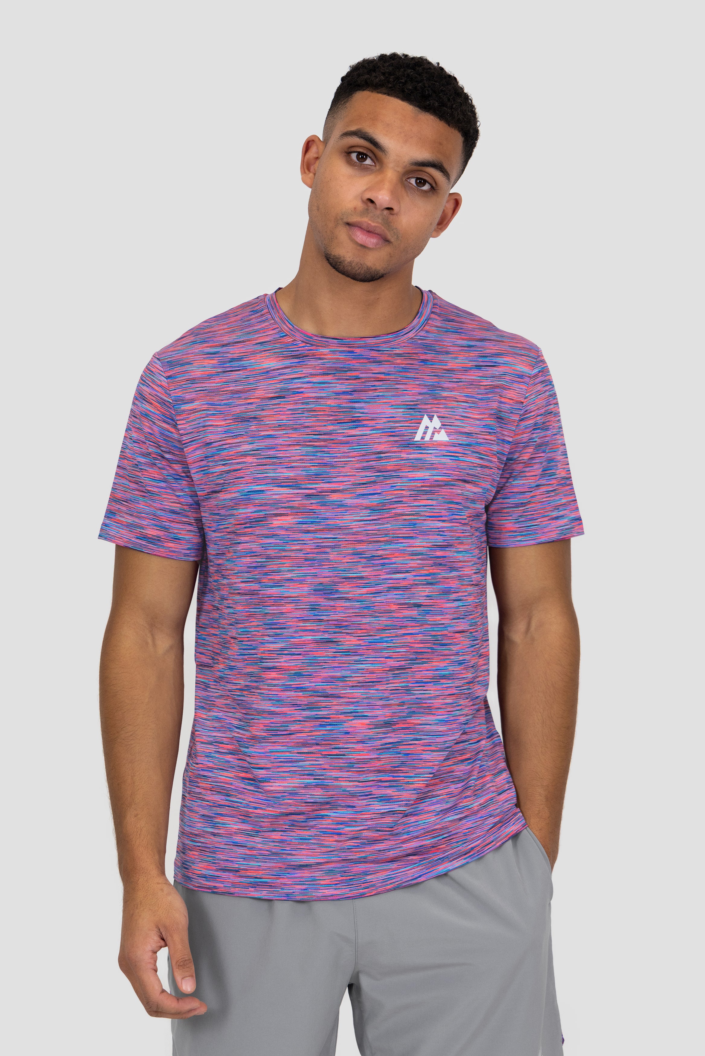 Montirex Trail T-Shirt: Stylish Gymwear in Pink/Blue