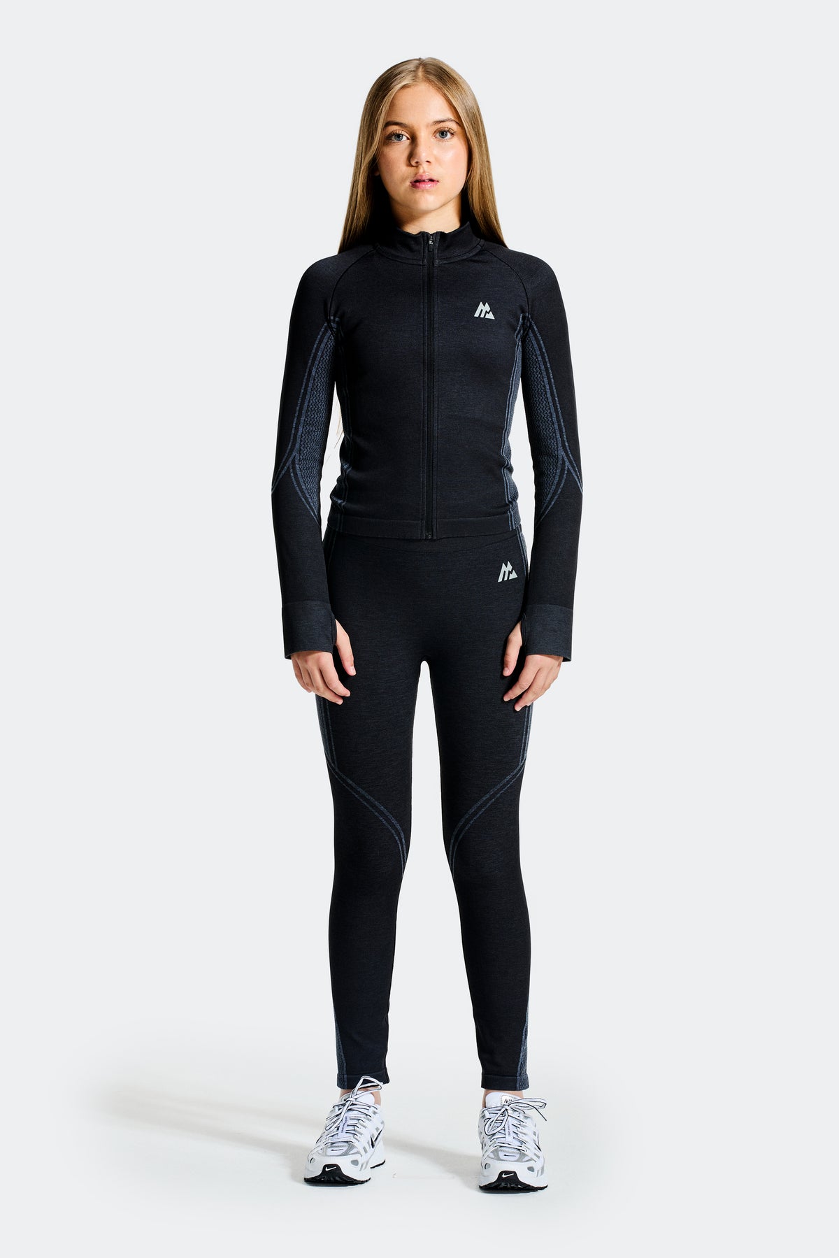 Girls Harmony Full Zip - Black/Cadet Grey