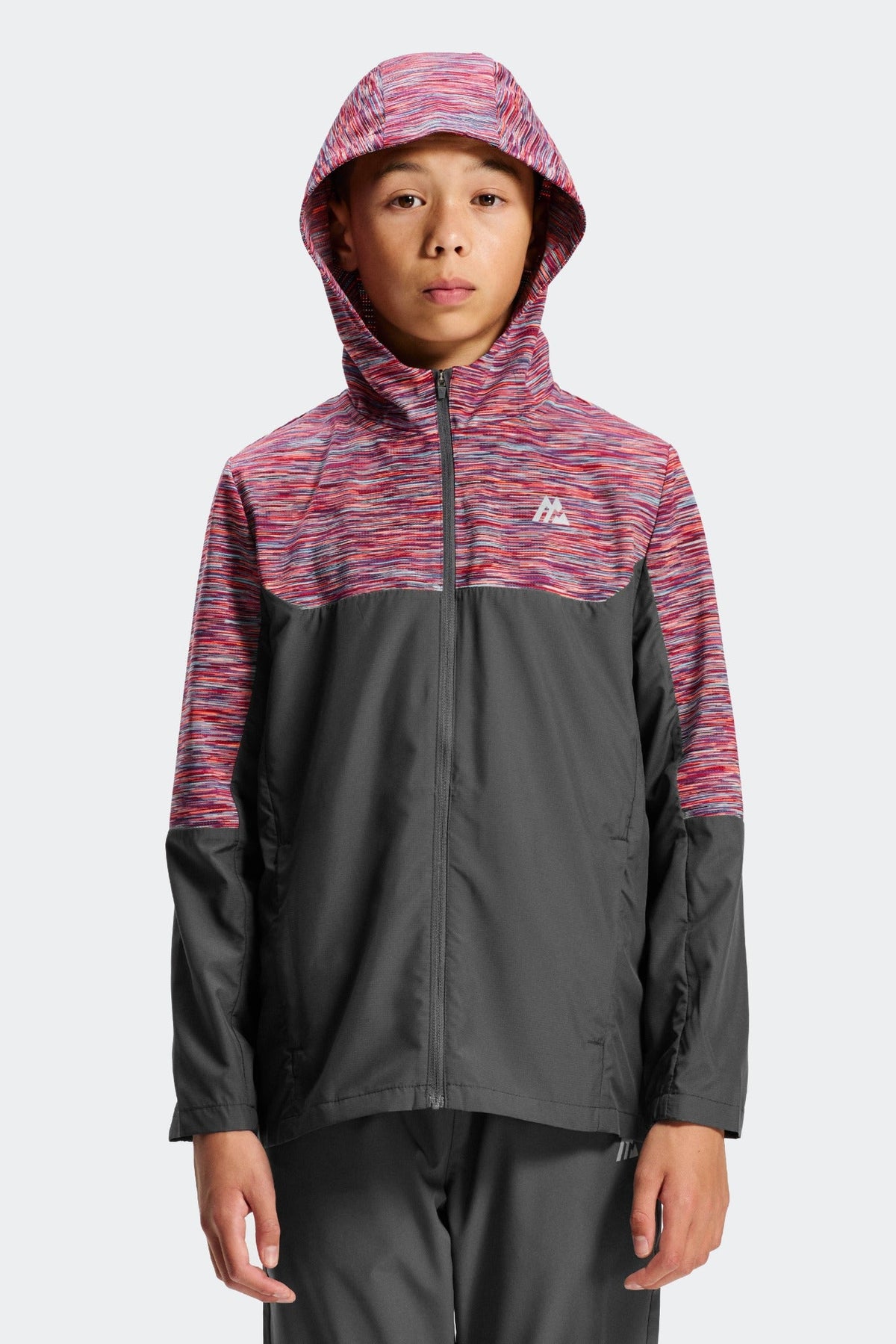 Boys Trail Windbreaker - Grey/Blue/Red