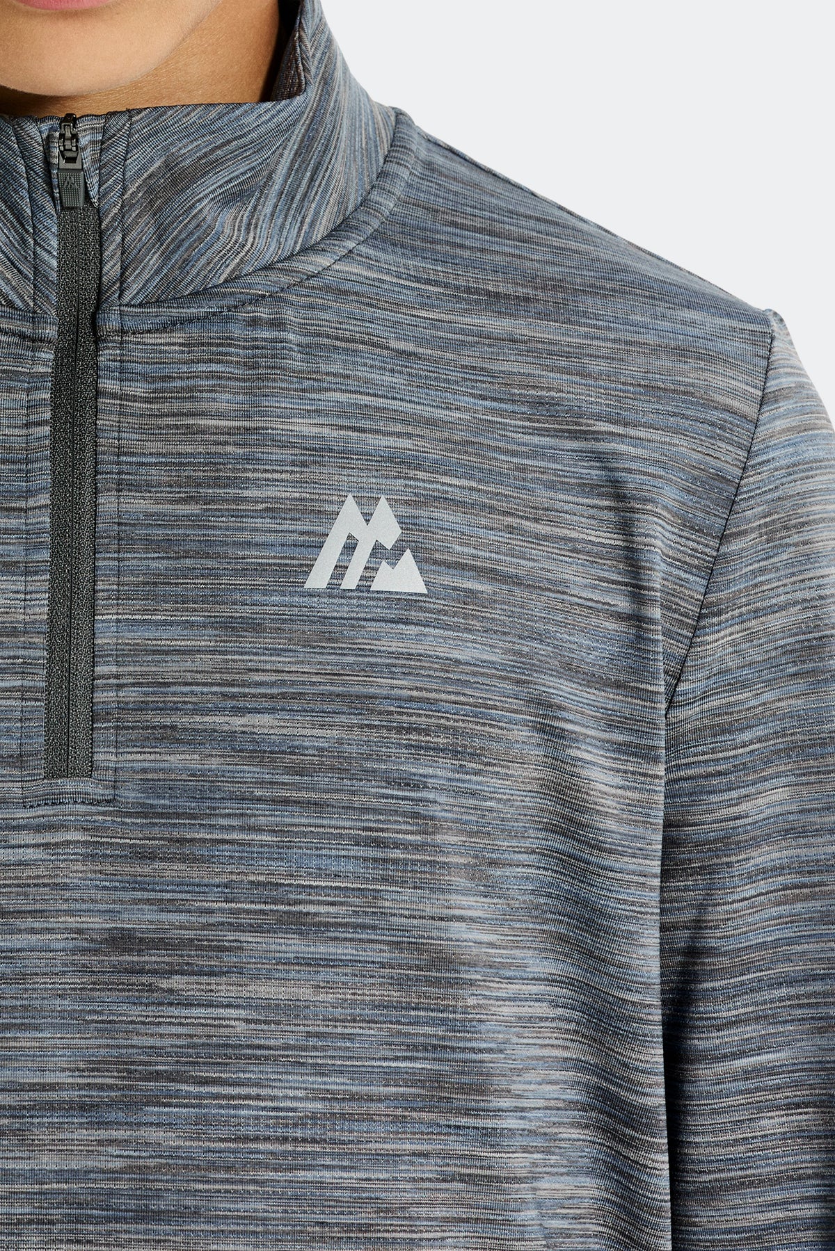 Trail Pull à Fermeture Eclair 1/4 Garçons - Multi Gris/Bleu