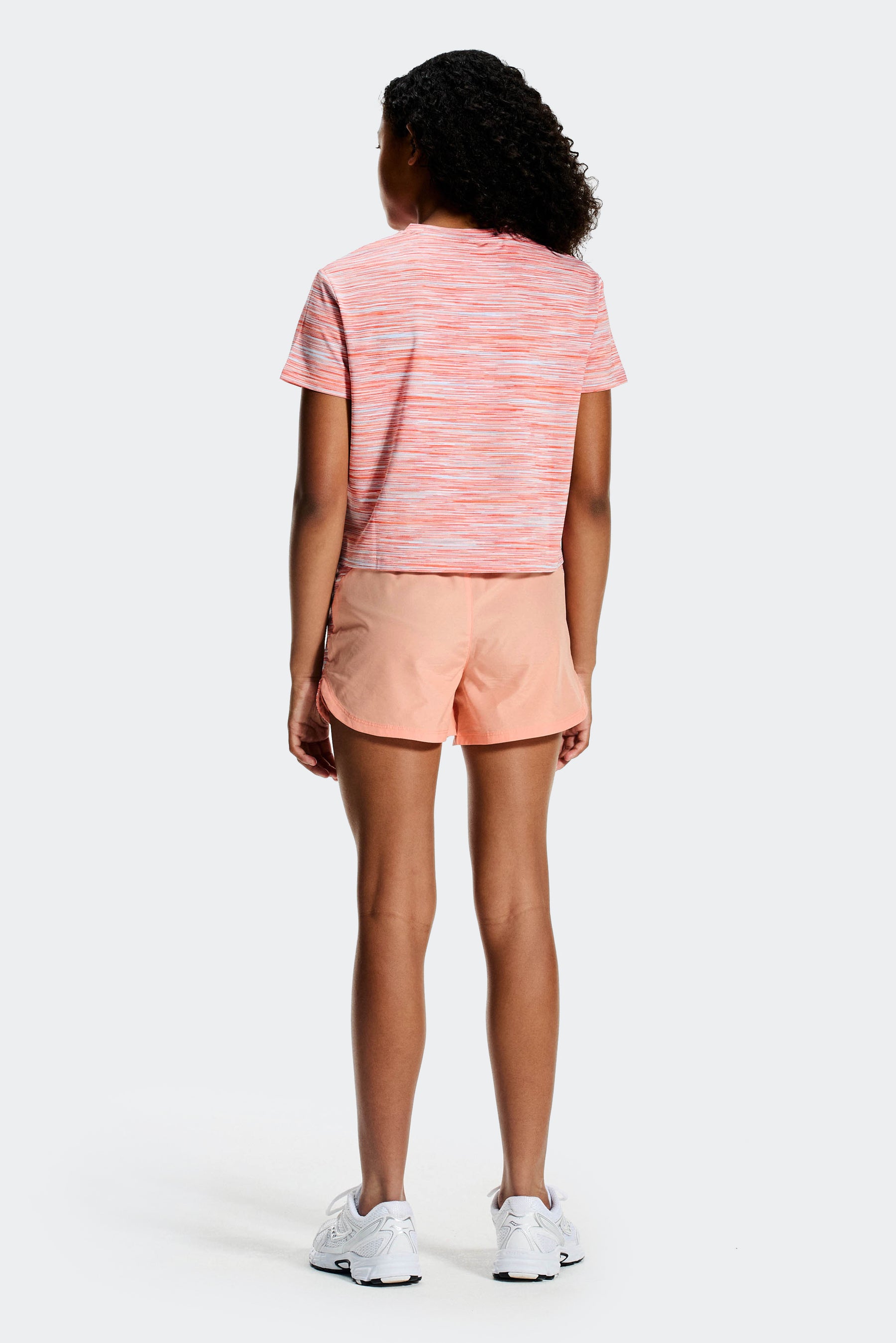 Girls Trail Panel Short - Peach/Sky/White