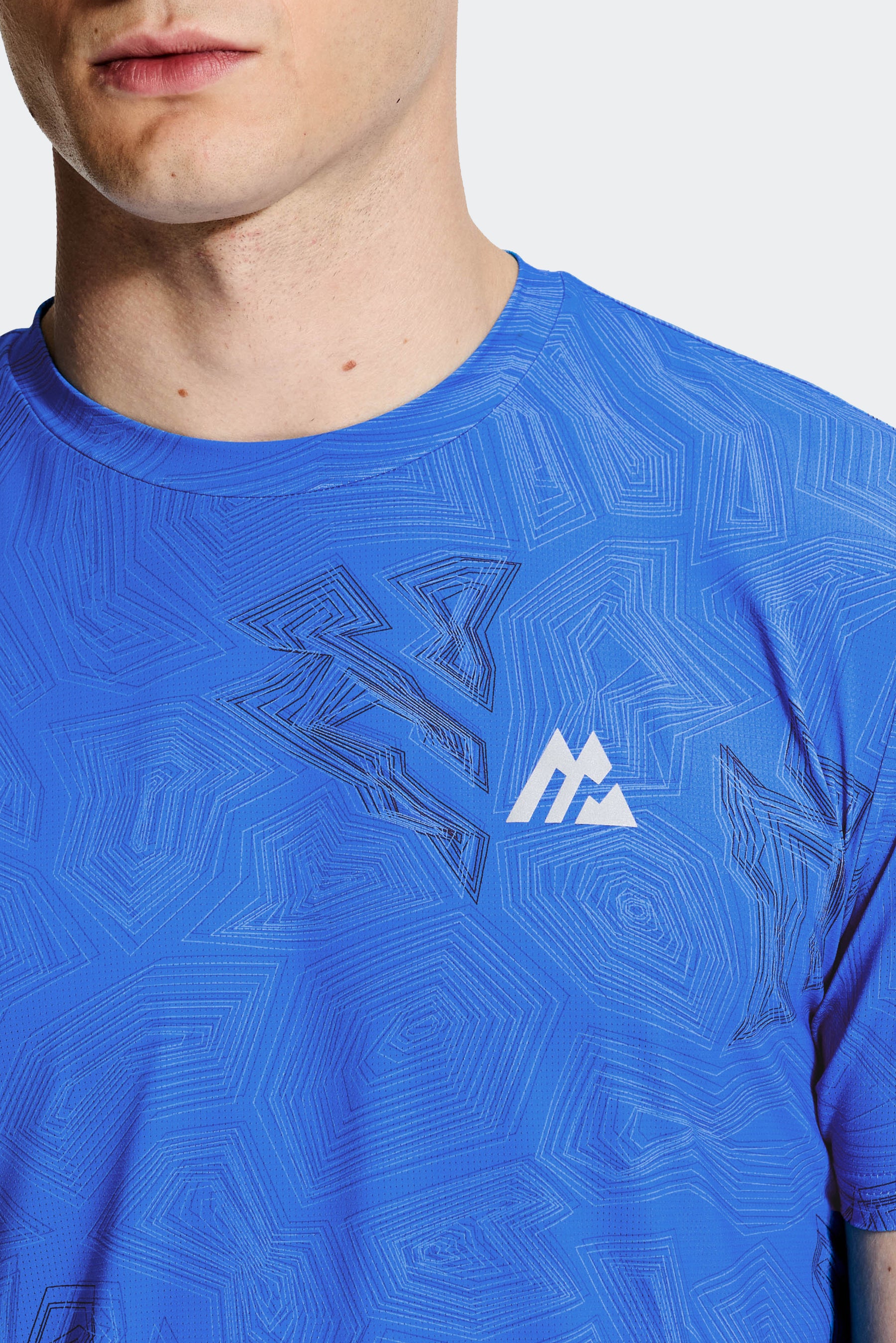 Geo M Print T-Shirt - Celestial Blue/Midnight Blue