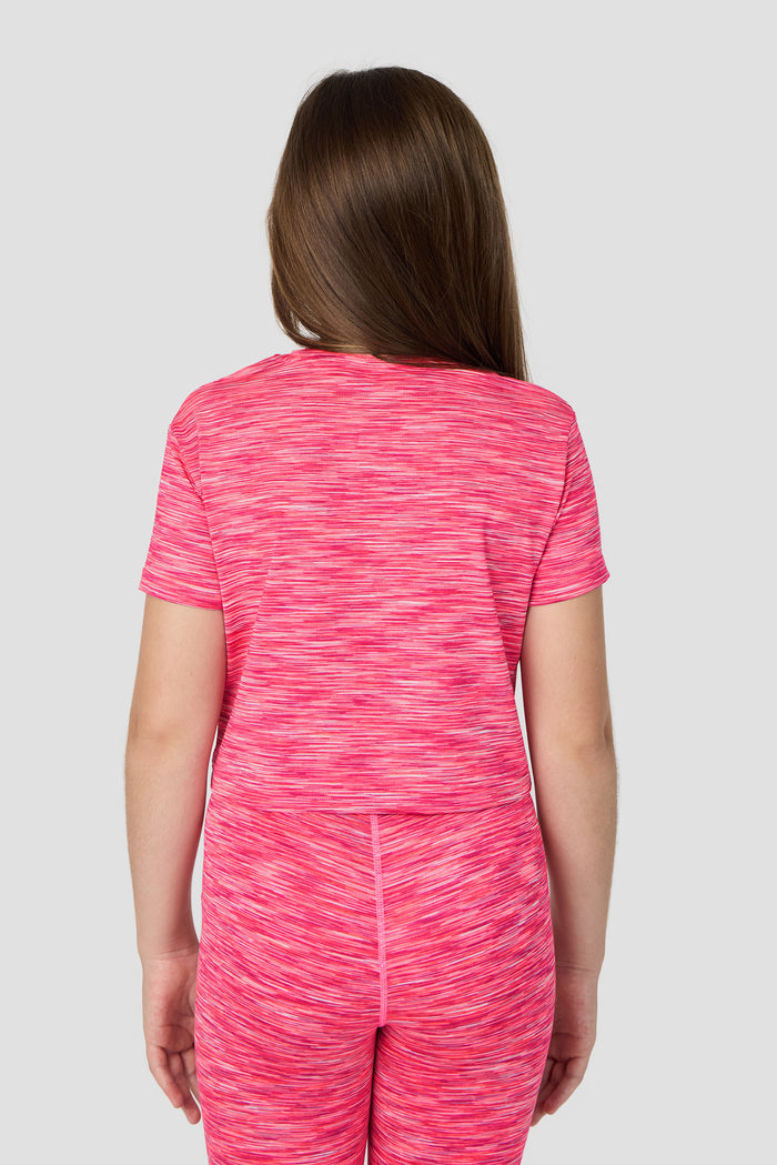 Girls Trail Box T-Shirt - Fuschia/White