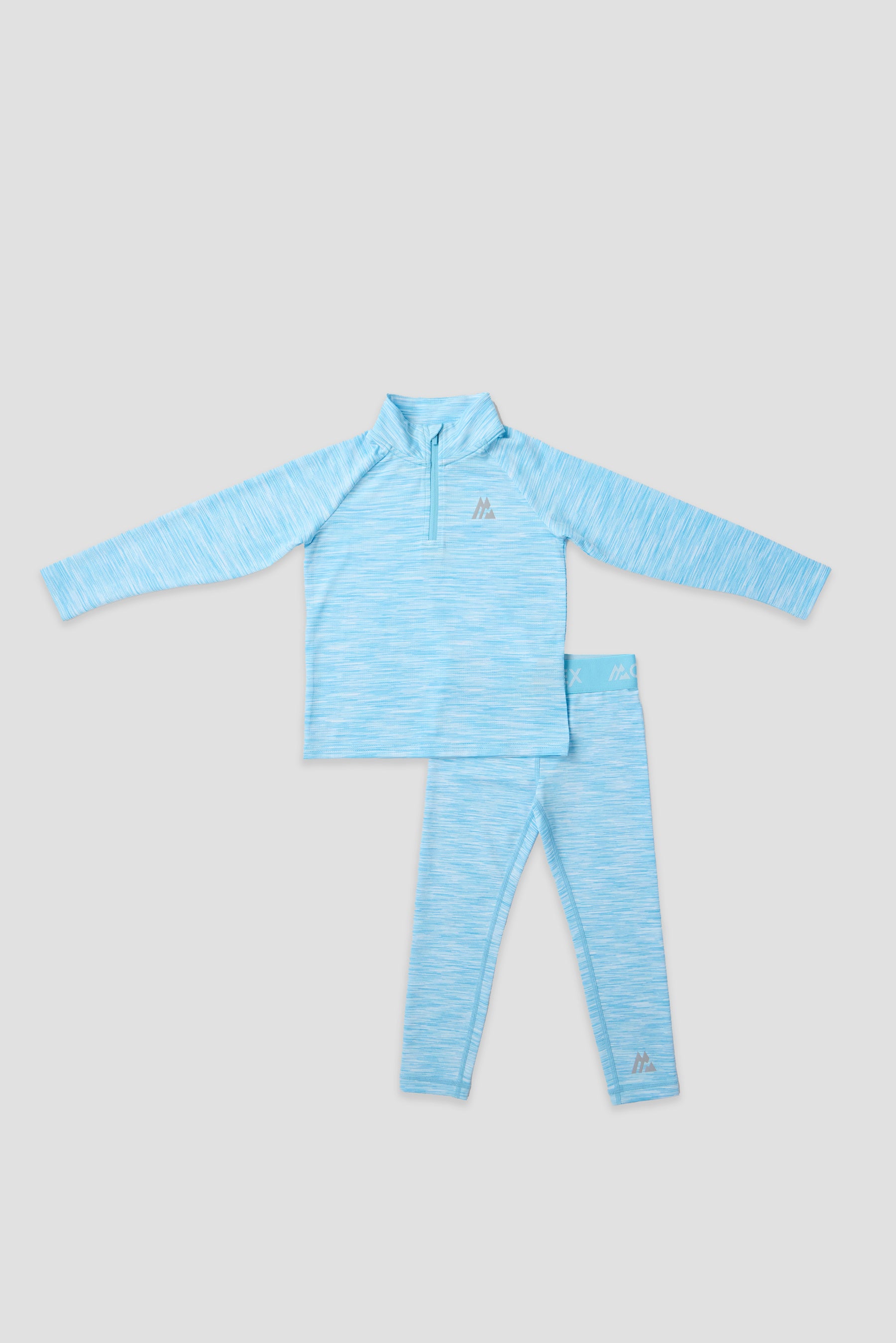 Infant Girl's Trail 1/4 Zip/Legging Set - Seashell Blue/White