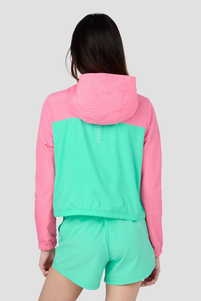 Girls Pace 2.0 Windbreaker - Tropical Lagoon/Pink Blossom