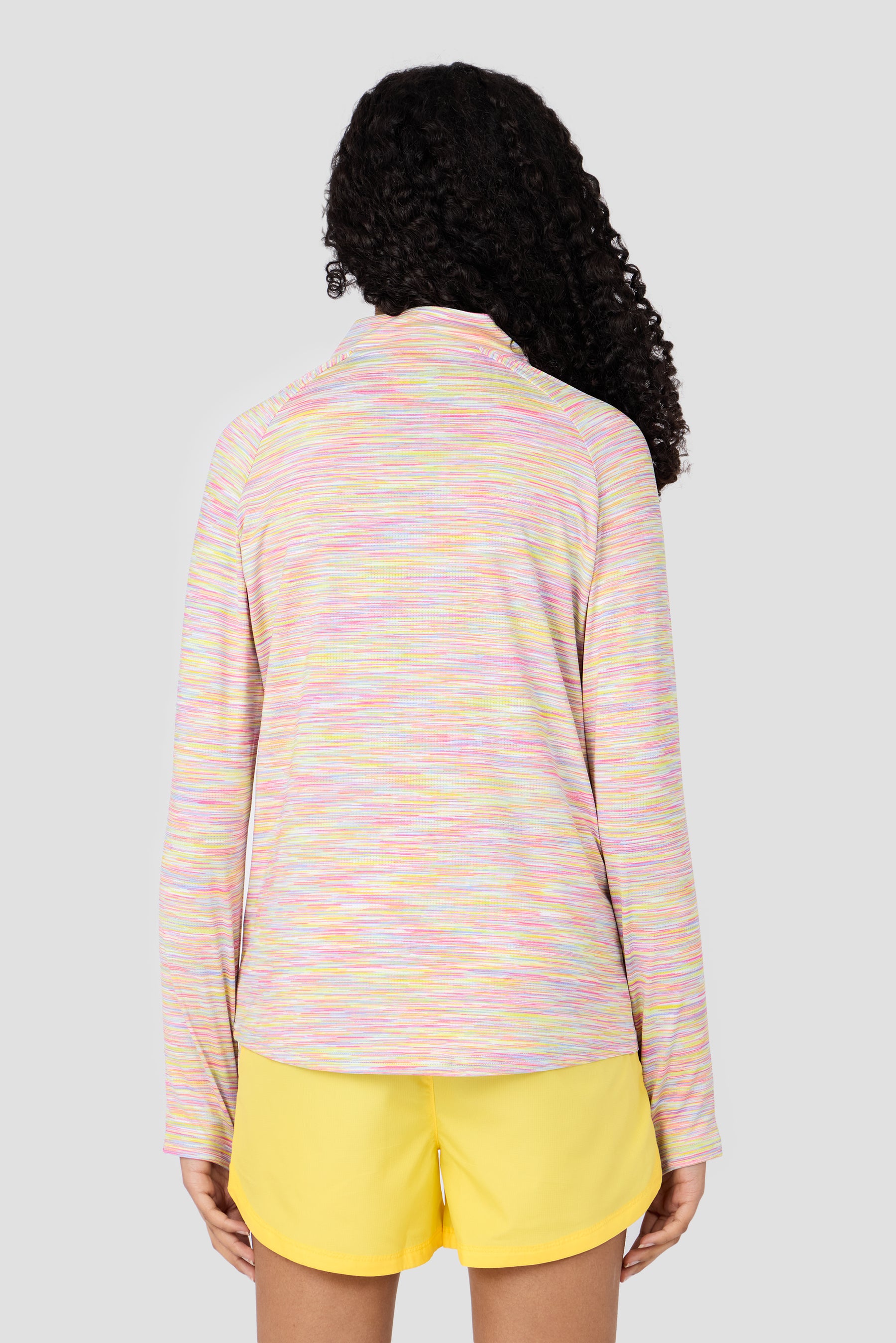 Girls Trail 1/4 Zip - Yellow/Lilac/Pink