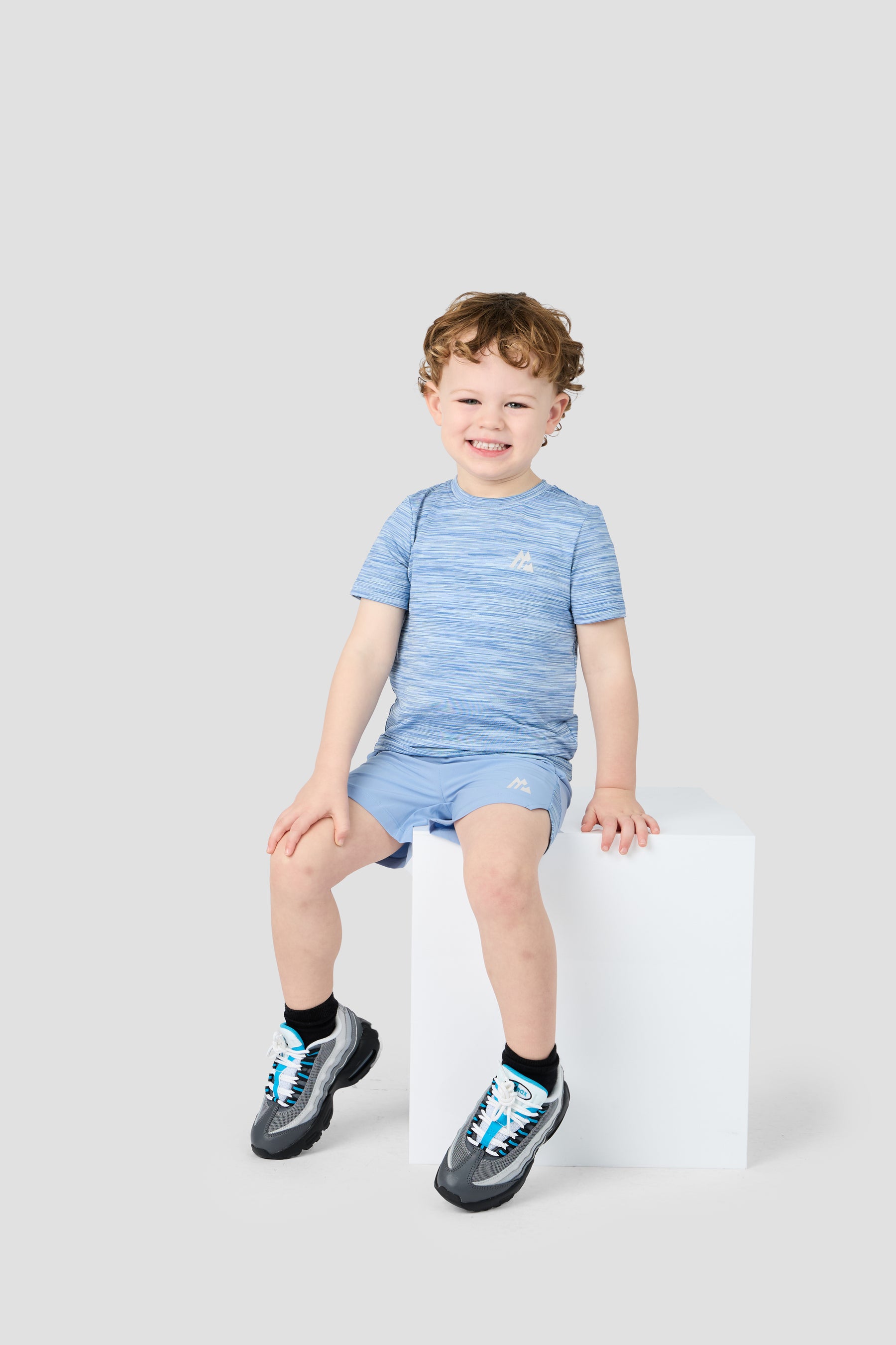 Infant Boys Trail T-Shirt/Short Set - Charcoal Blue Multi