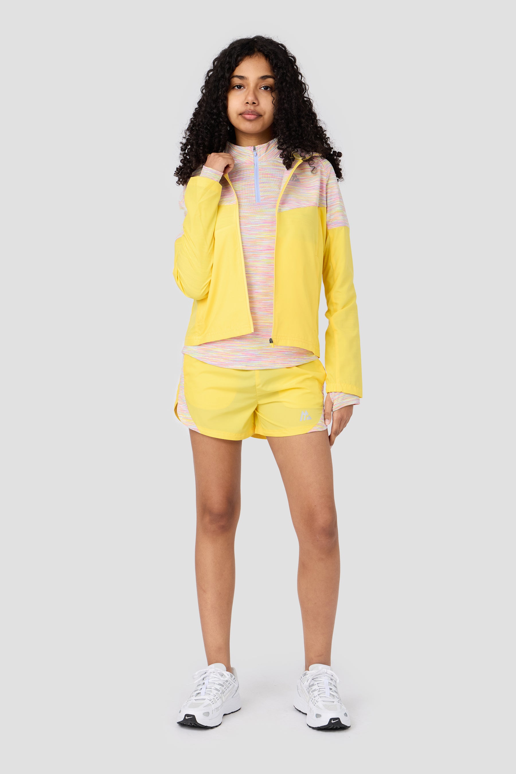 Girls Trail 1/4 Zip - Yellow/Lilac/Pink