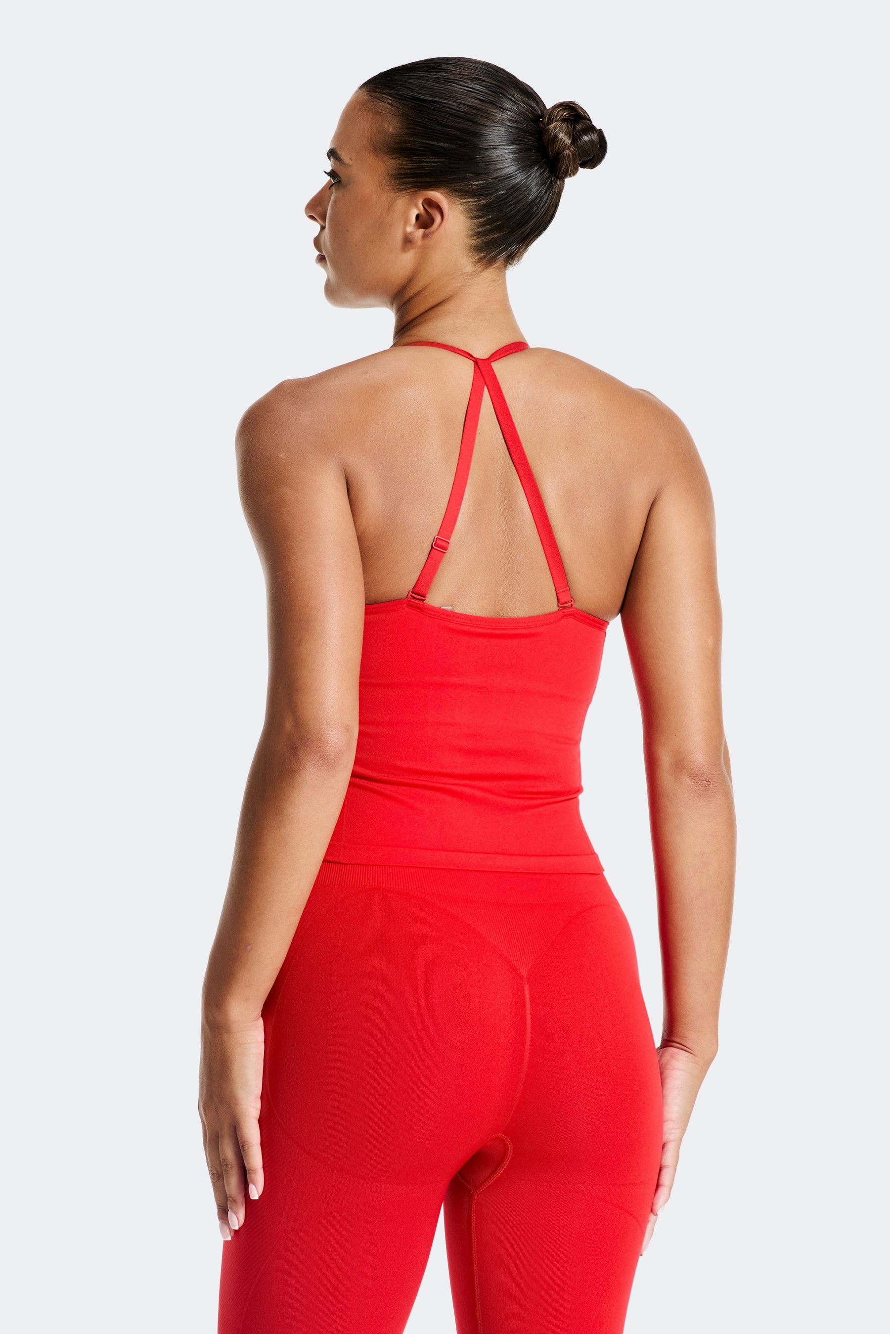 Muse Seamless Halter Neck Tank - Poppy Red
