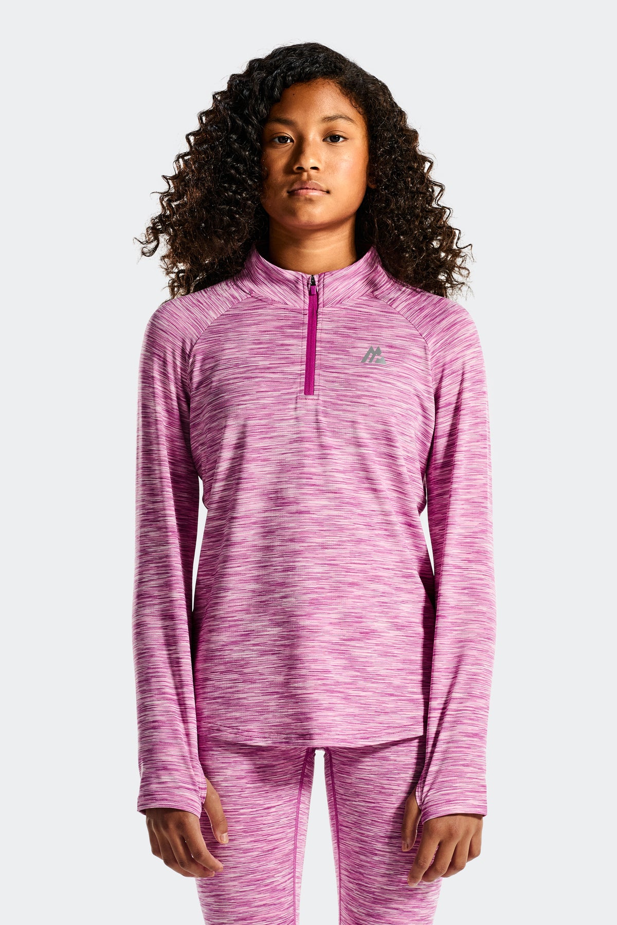 Girls Trail 1/4 Zip - Vivid Orchid/Bloom/Hibiscus/Bubble Pink/Lullaby Pink