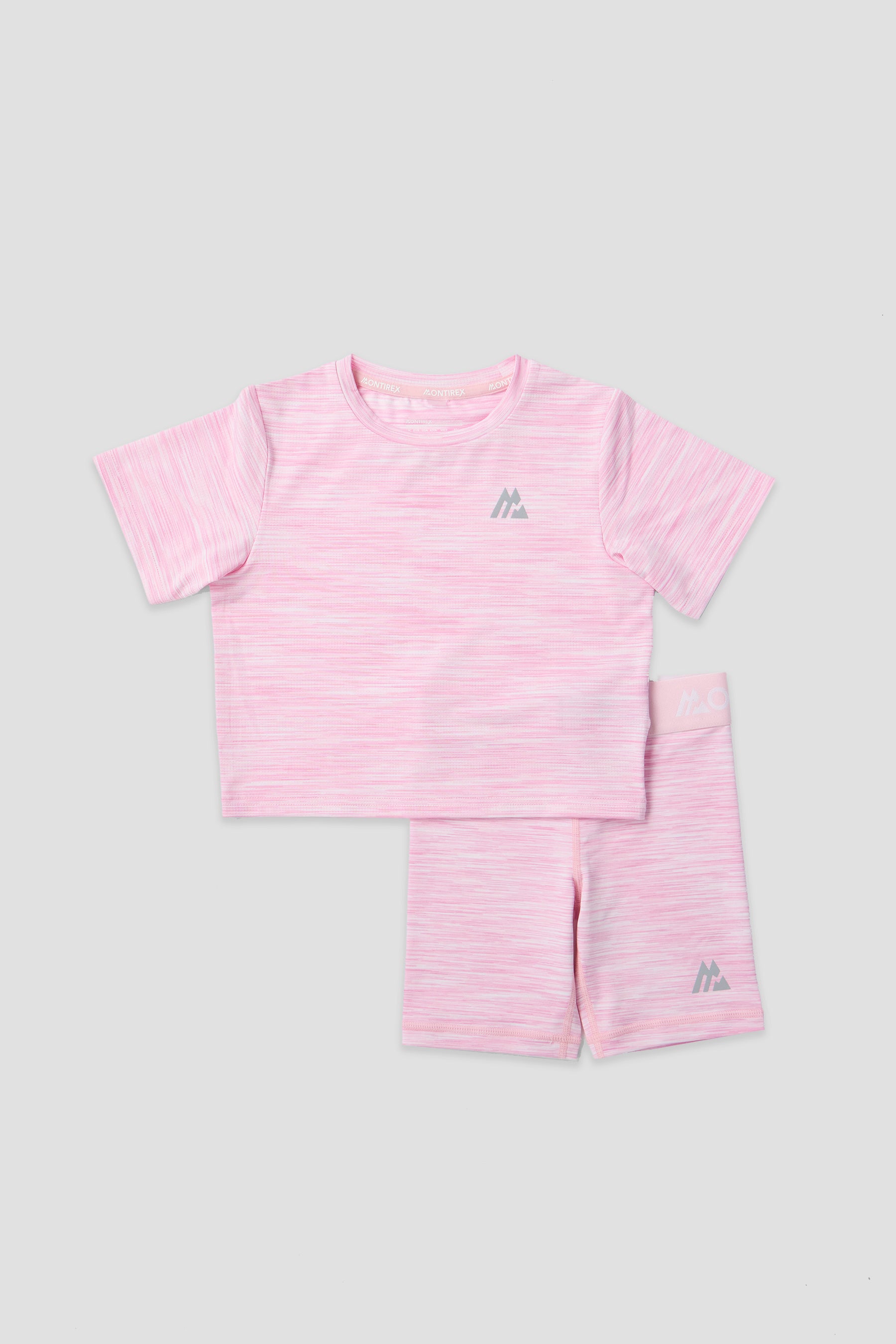 Infant Girls Trail T-Shirt/Trail Cycling Short - Soft Pink/White