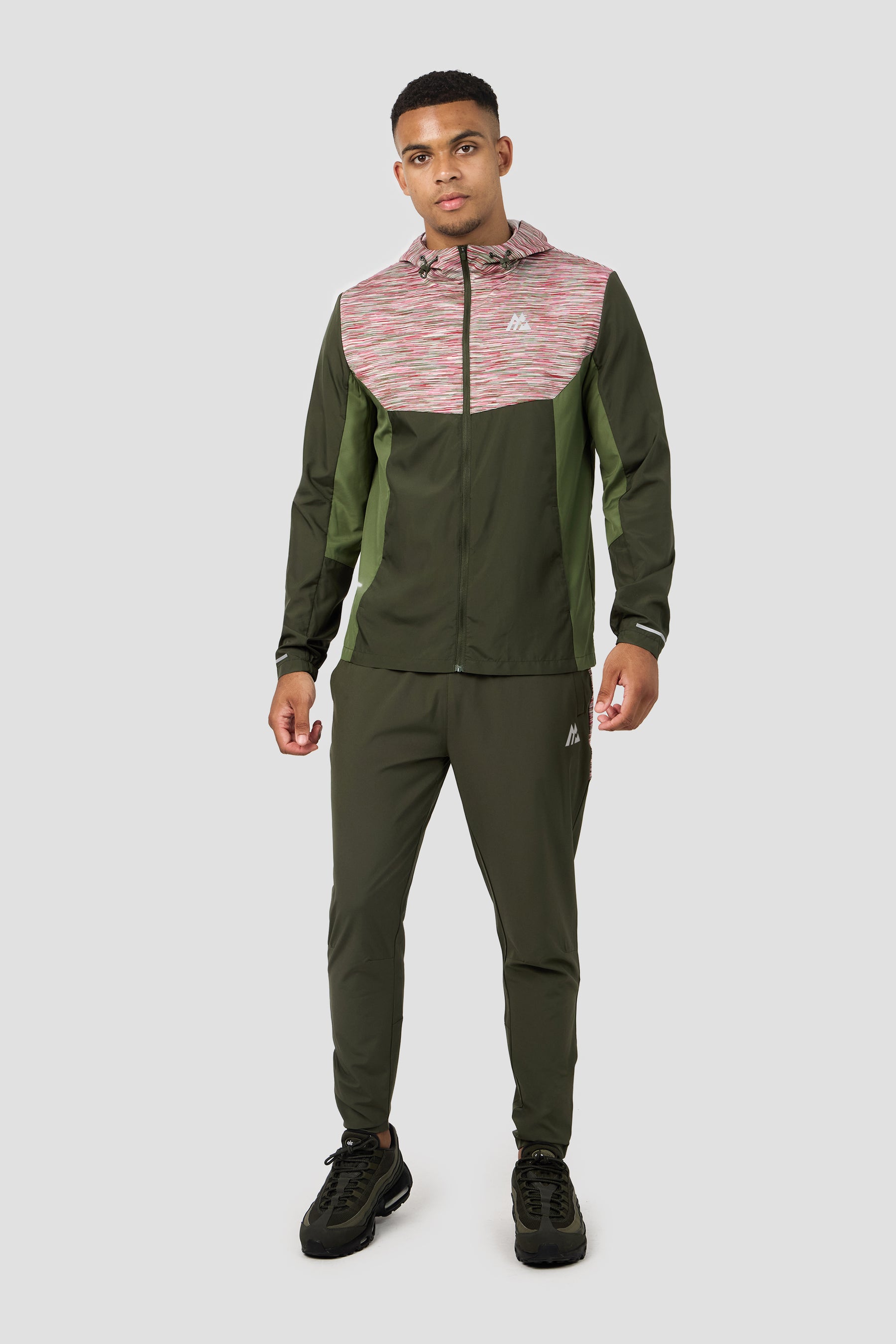 Trail Windbreaker - Khaki/Pink/Red