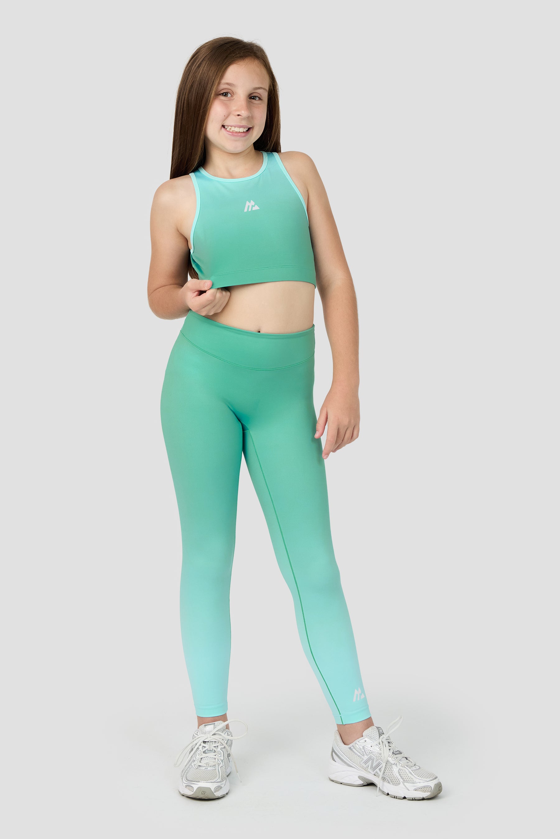 Girls Glow Vest - Mineral Green/Arctic Blue