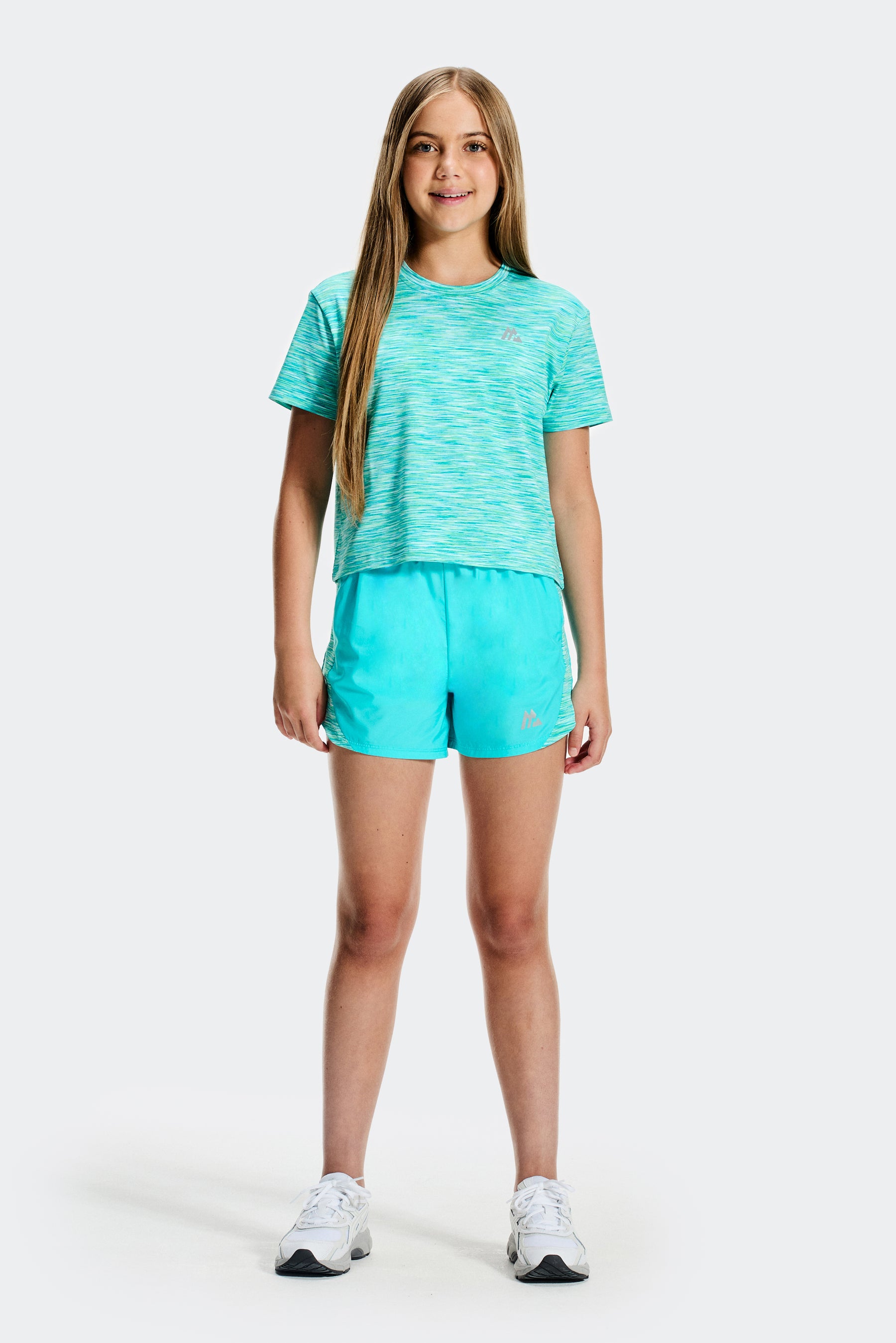 Girls Trail Panel Short - Aqua Green Multi