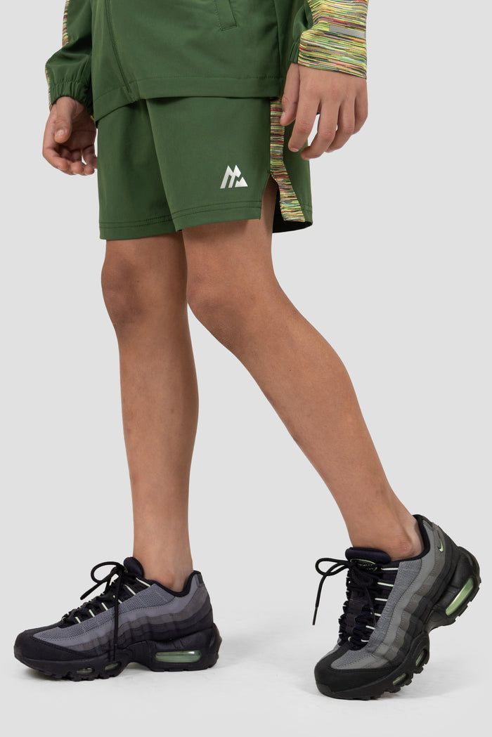 Boys Trail Panel Short - Khaki/Orange/Black