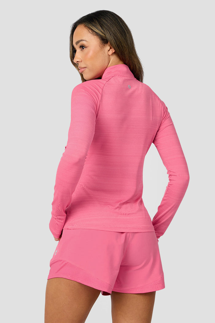 Breathe 1/4 Zip - Peony Pink