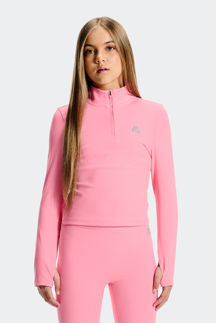 Girls Icon 1/4 Zip - Sweet Pink