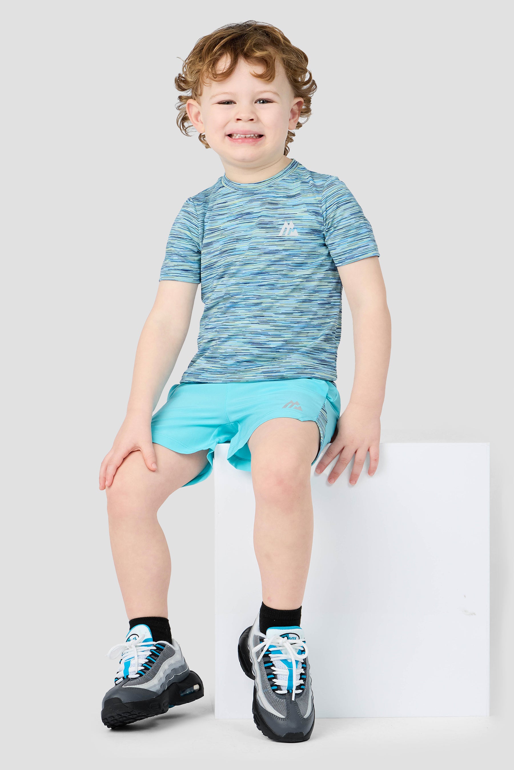 Infant Boys Trail T-Shirt/Short Set - Neon Sky/Blue/Citrus
