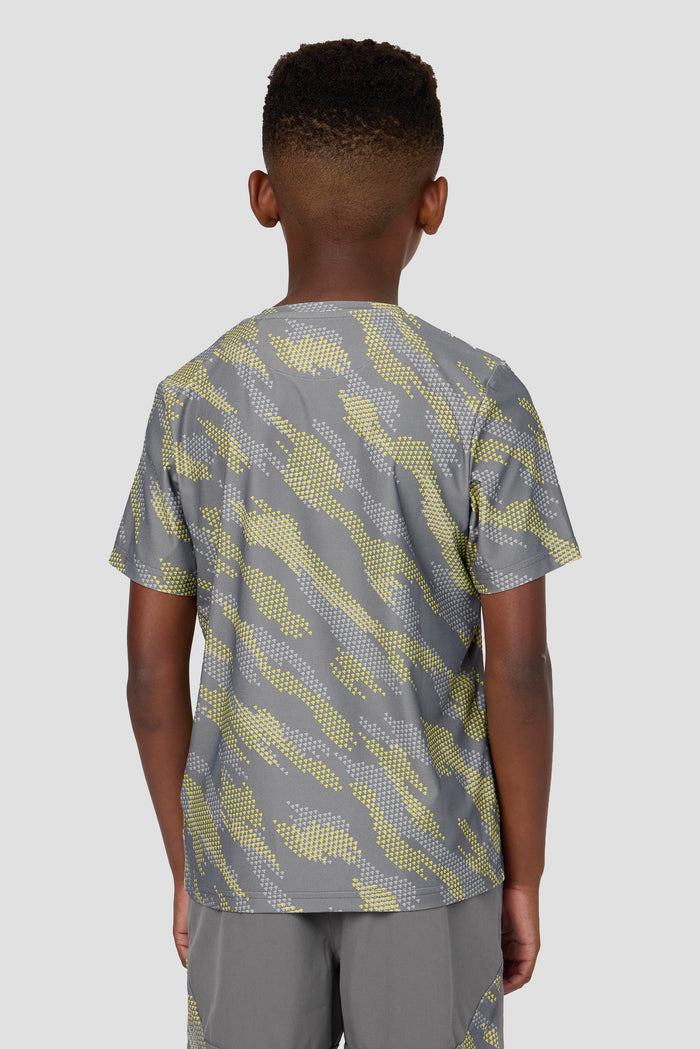 Boys Thera T-Shirt - Cement Grey/Platinum Grey/OG Neon