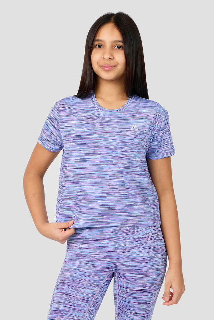 Girls Trail Box T-Shirt - Lilac/Blue/White