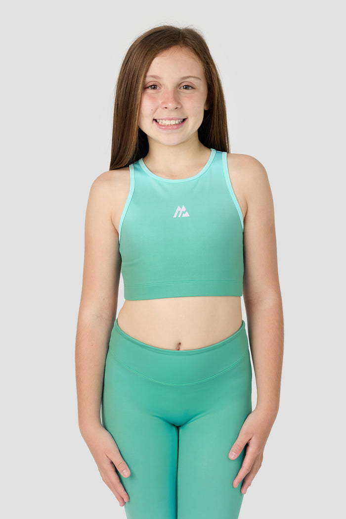 Girls Glow Vest - Mineral Green/Arctic Blue