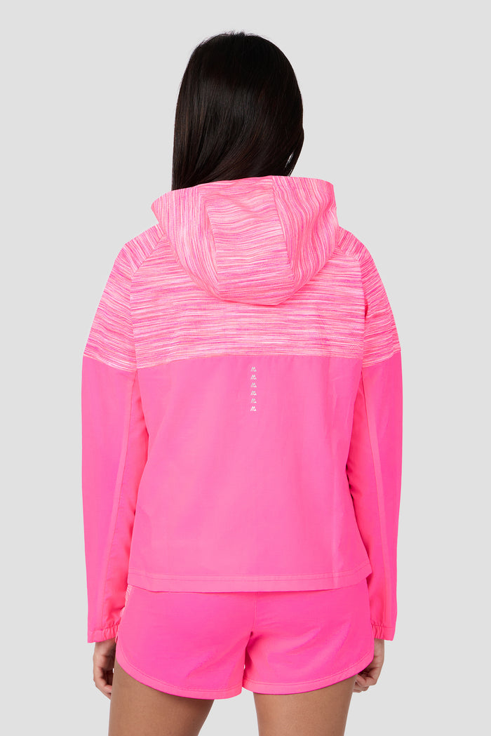 Girls Trail Windbreaker - Neon Pink Multi/White