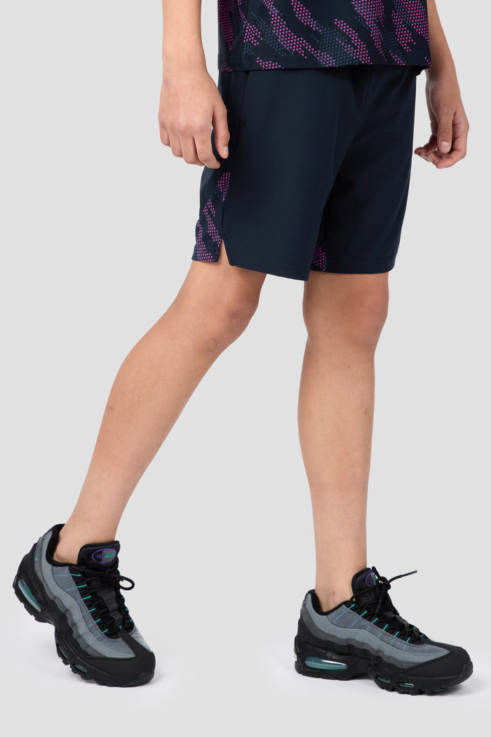 Boys Thera Short - Navy Void/Greyed Indigo/Knockout Pink