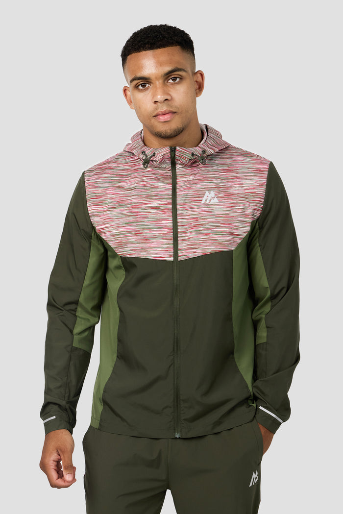 Trail Windbreaker - Khaki/Pink/Red
