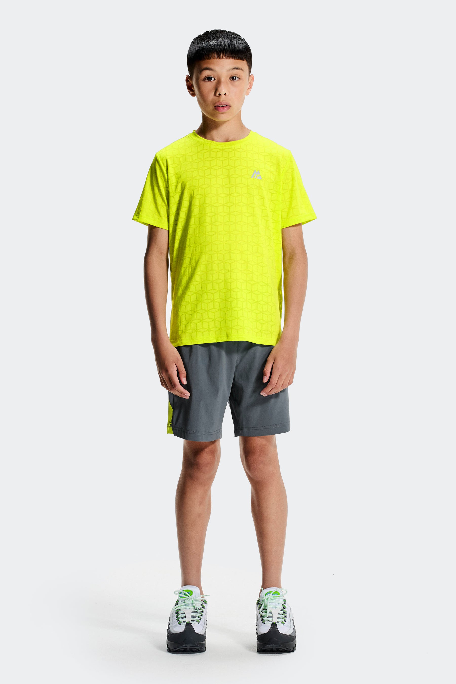 Boys Cube Short - Slate Grey/Electric Lime