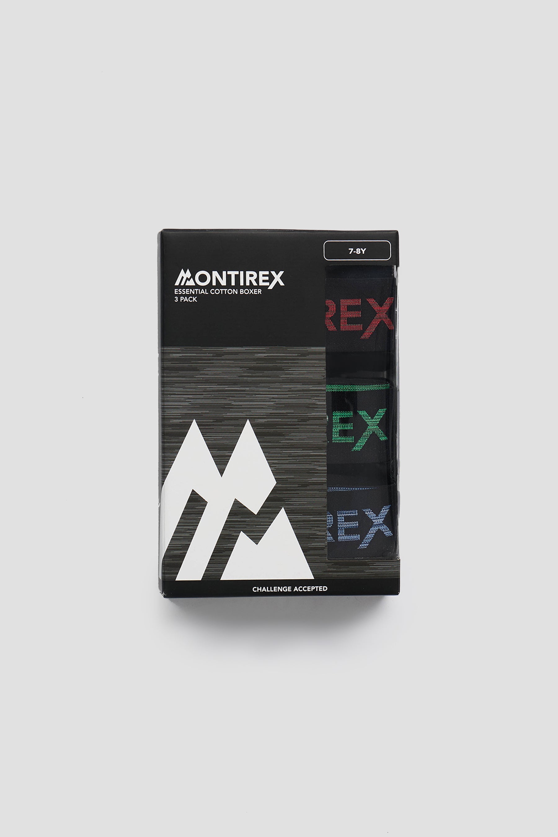 Boys 3 Pack Trail Boxer - Black/Red/Green/Blue