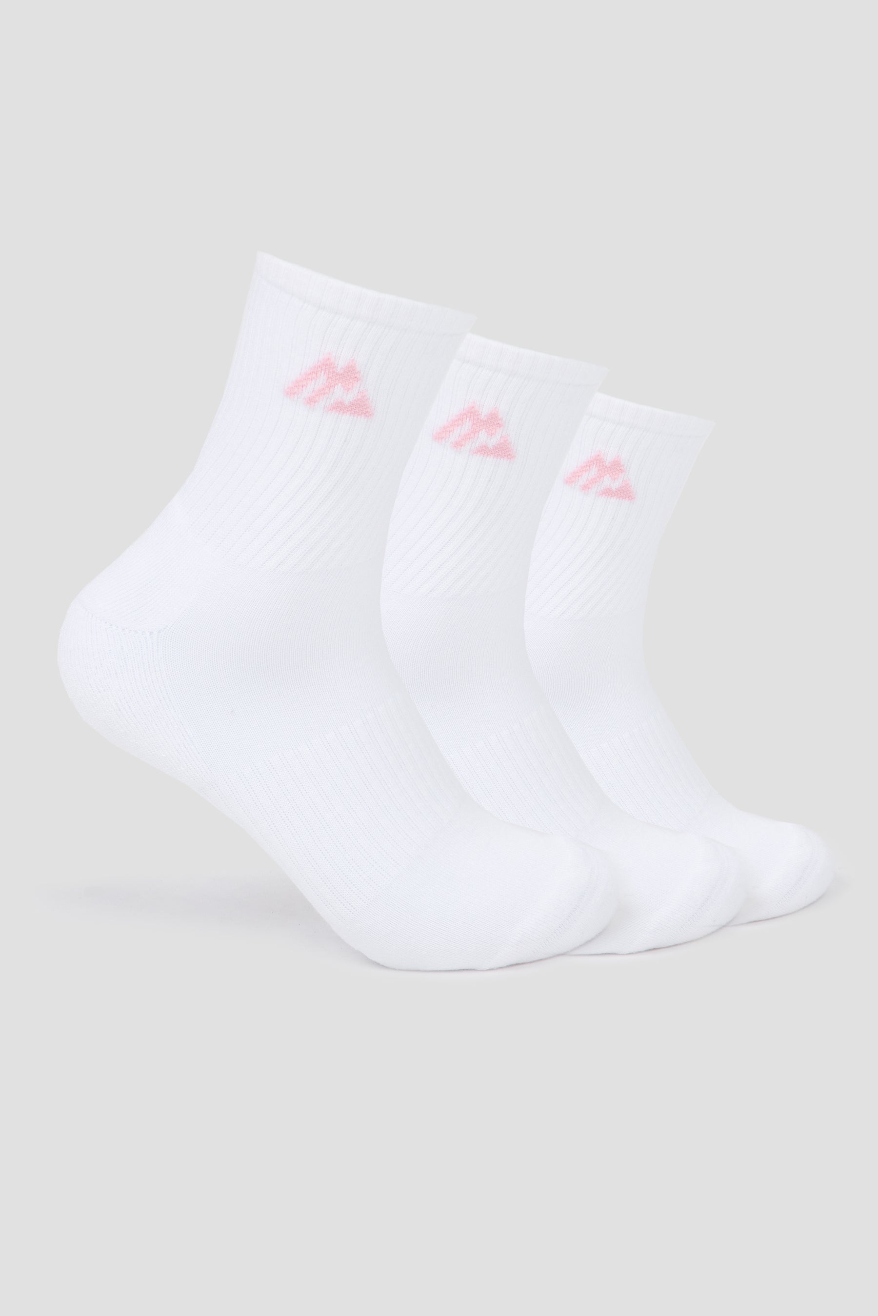 Women's Multi Crew Sock 3 Pack - White/Light Pink