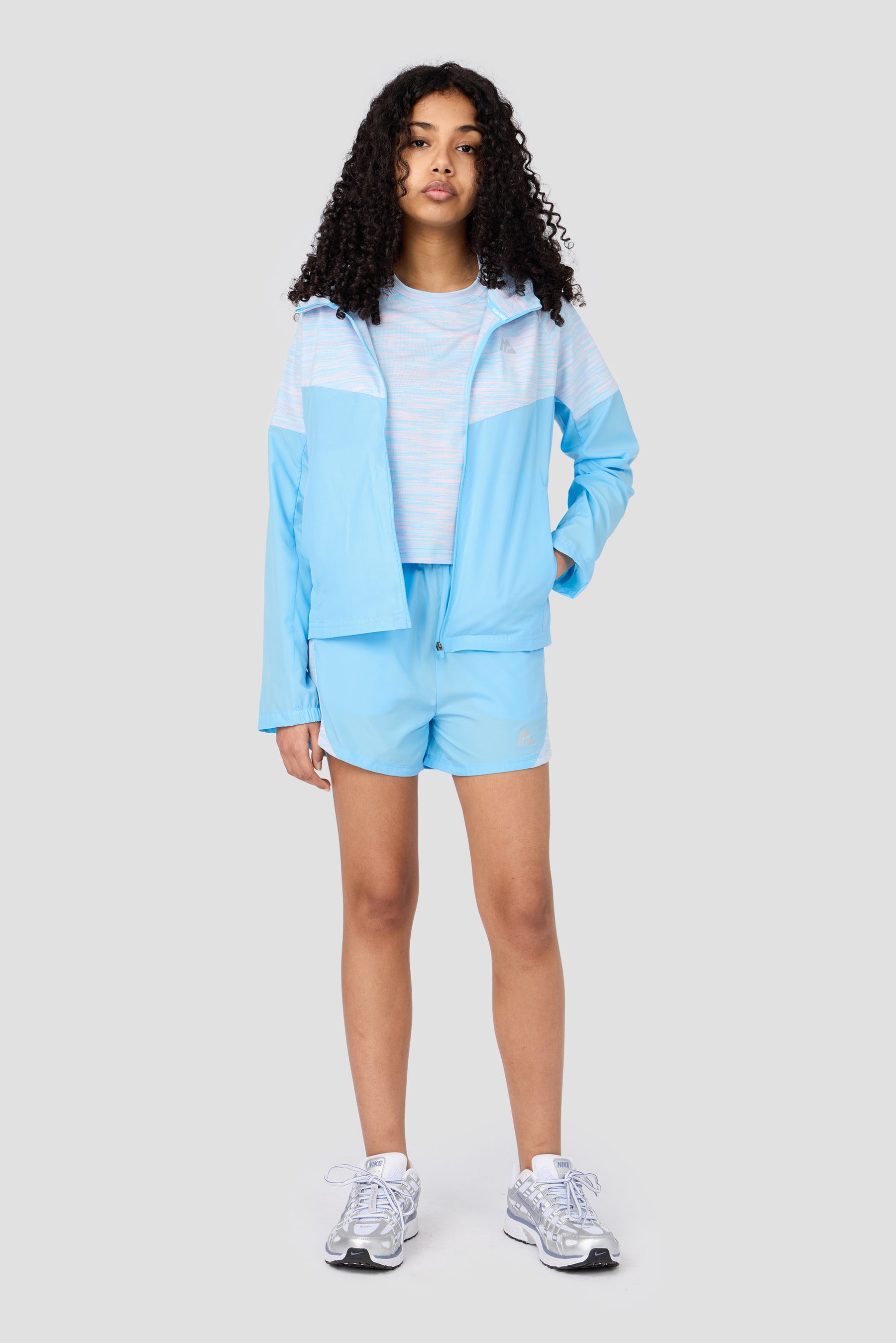 Girls Trail Windbreaker - Light Blue/Pink