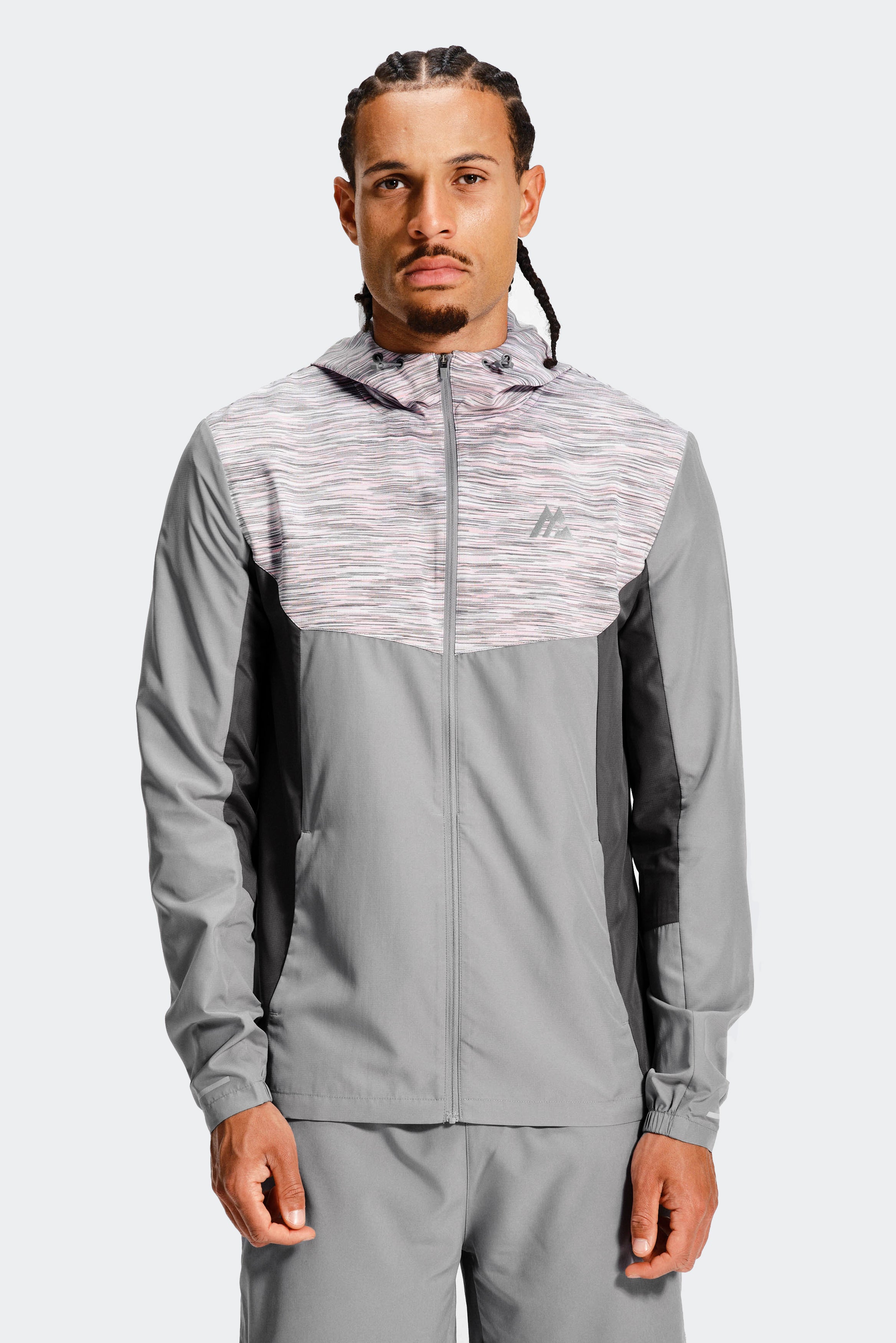 Montirex Trail Windbreaker Grey/Pink | Sportswear Gymwear Jacket