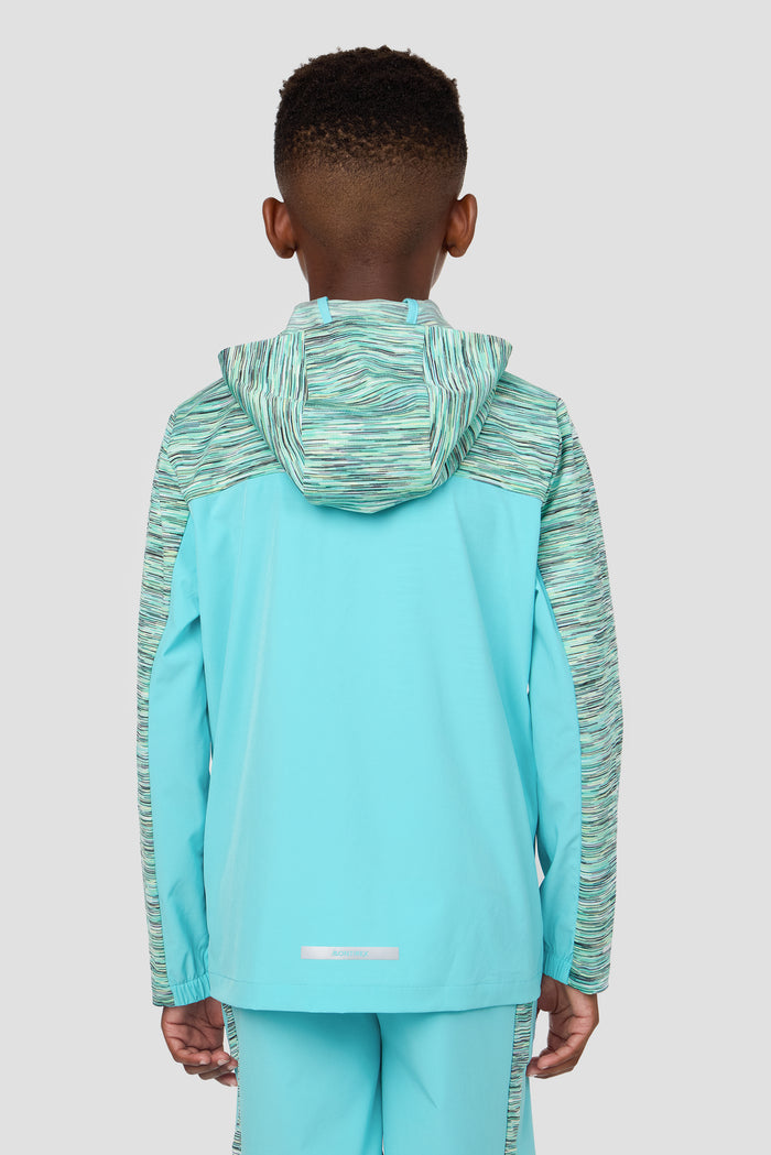 Boy's Trail Windbreaker - Blue/Teal/Green