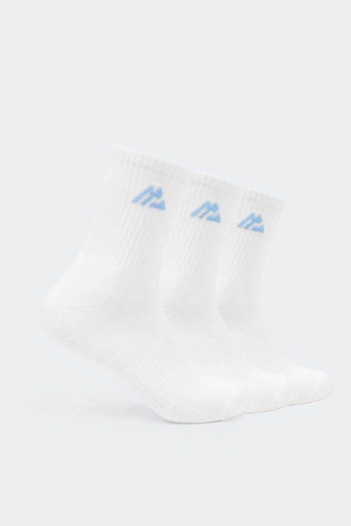 Women's Multi Crew Sock 3 Pack - White/Blissful Blue