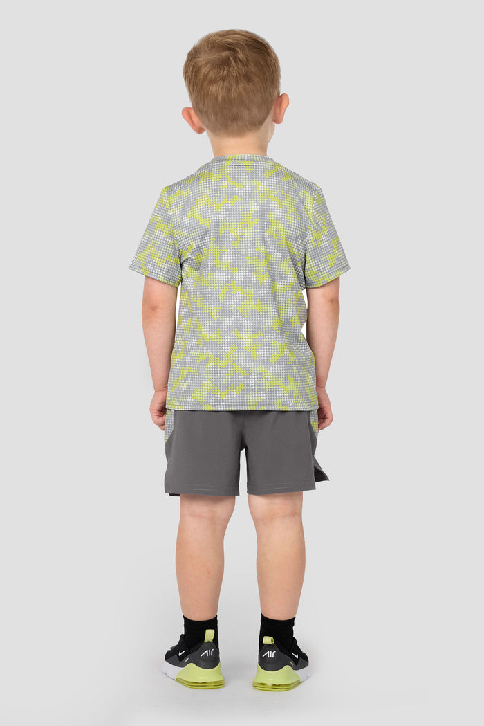 Descent Print T-Shirt/Short - Cement Grey/Platinum Grey