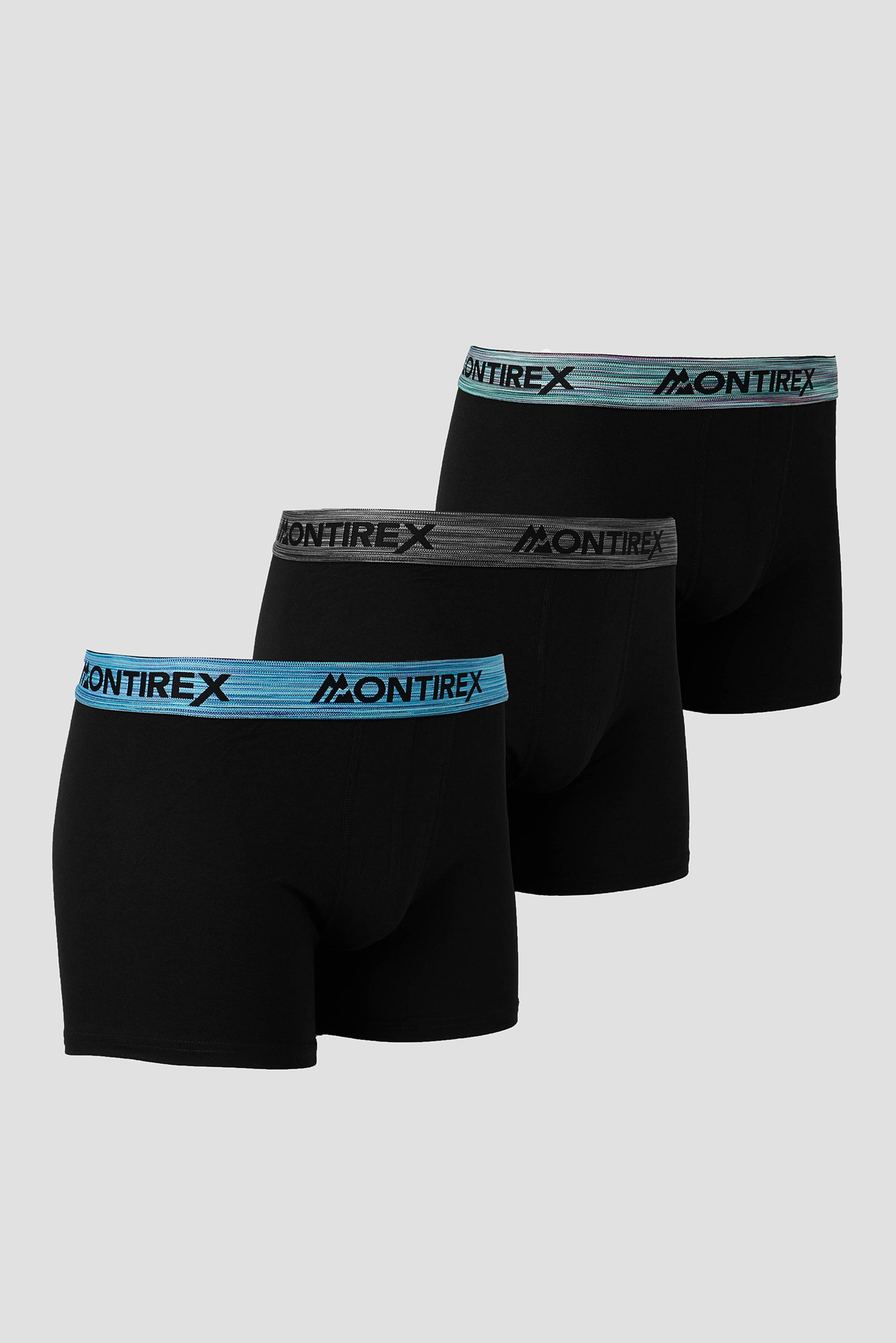 3 Pack Trail Boxer - Black/Ocean Abyss/Cement Grey/Maya Blue
