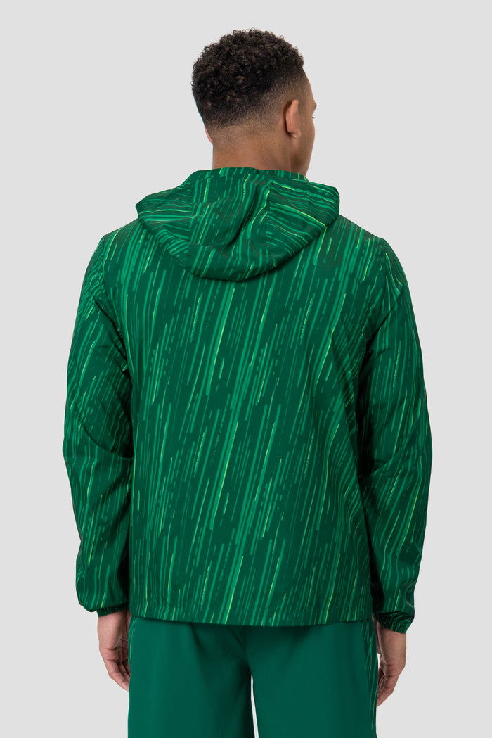 Vigour Print Windbreaker - Sherwood/Neon Green