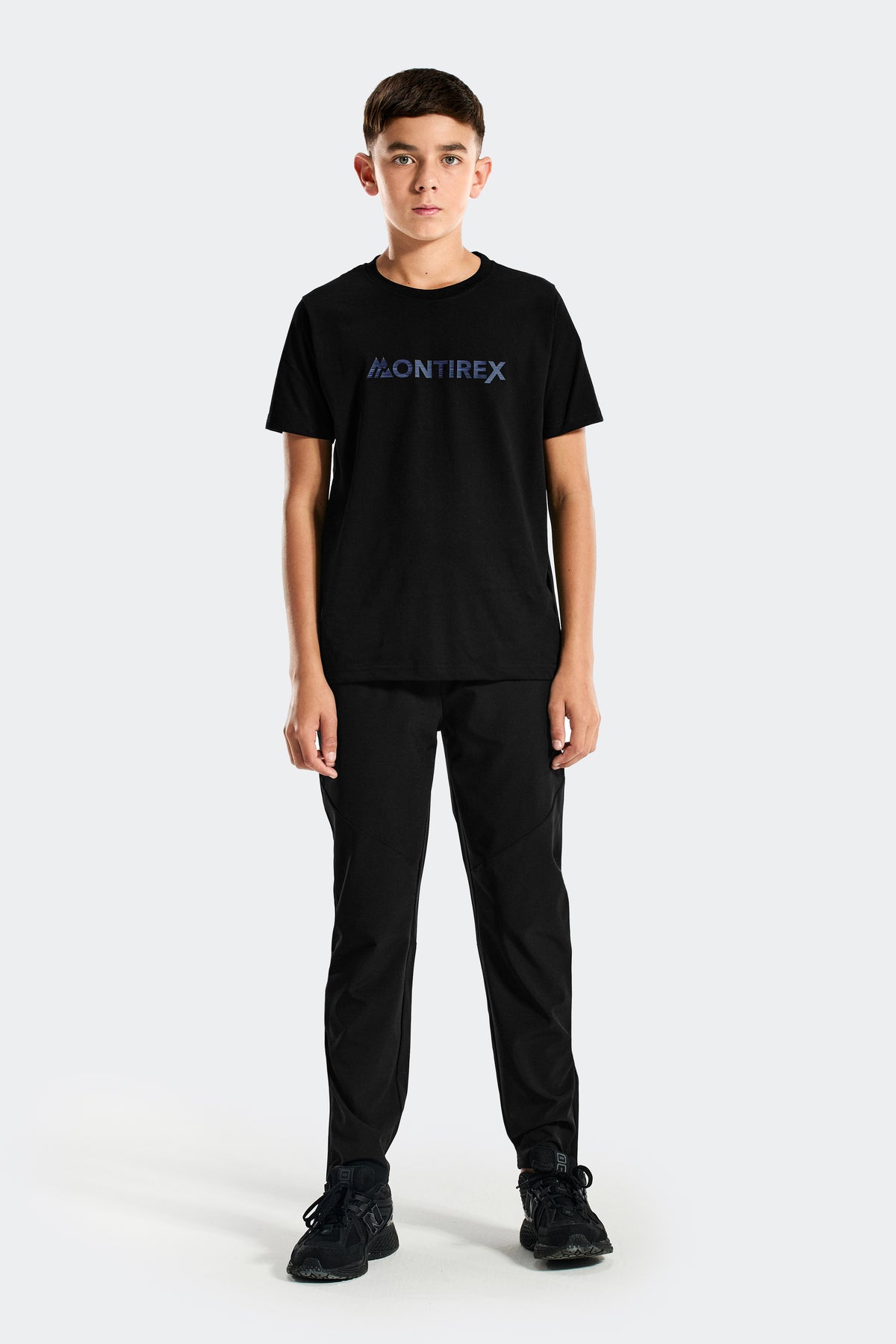 Boys Trail Linear Logo T-Shirt - Black