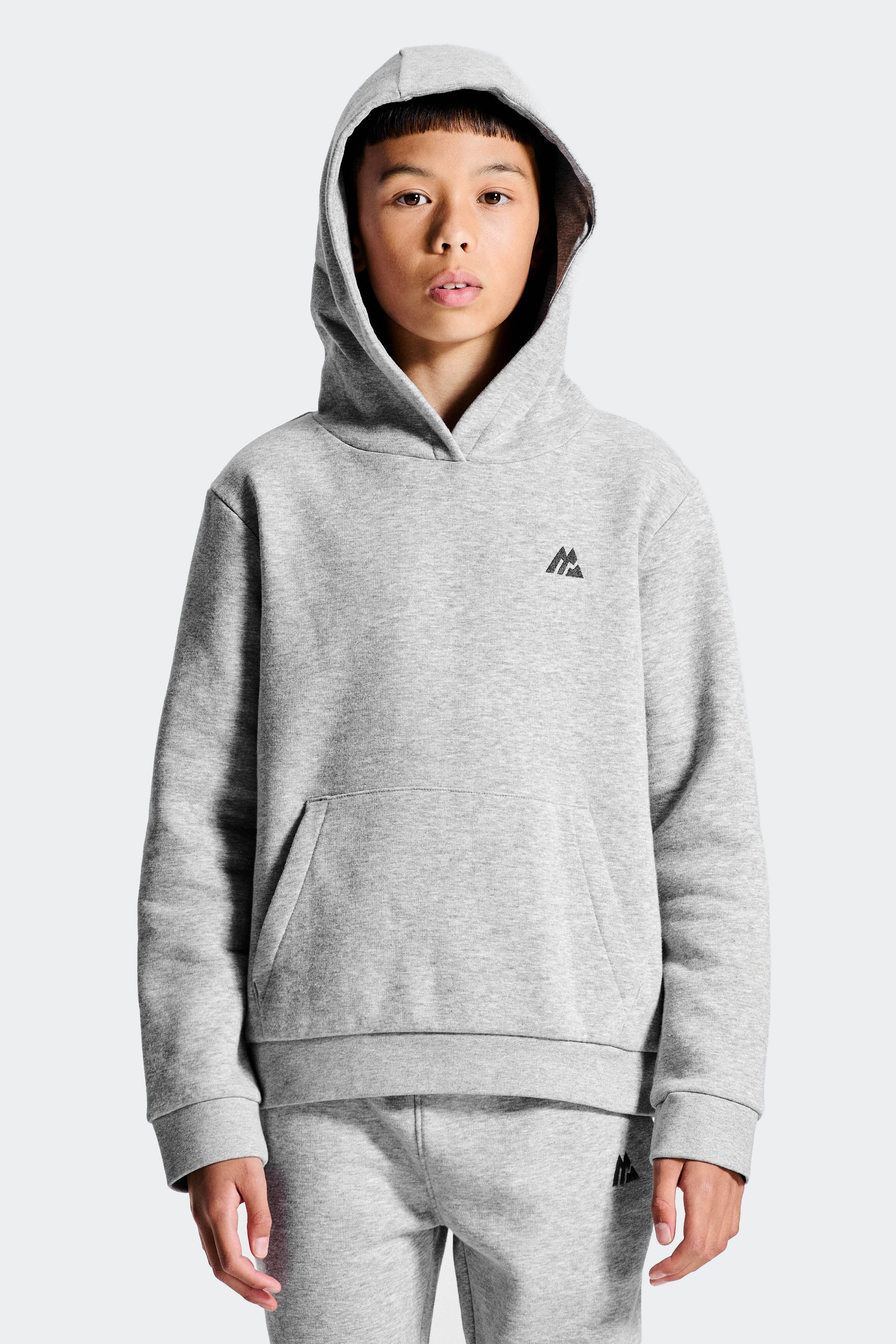 Boys Essential Hood - Cement Grey Marl