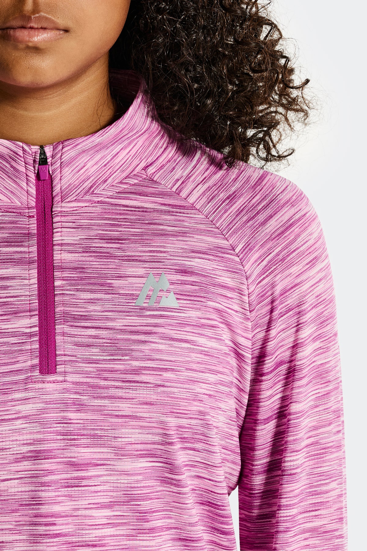Girls Trail 1/4 Zip - Vivid Orchid/Bloom/Hibiscus/Bubble Pink/Lullaby Pink