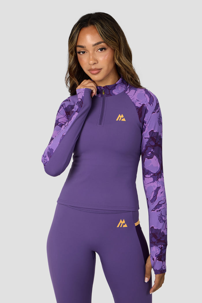 Fusion Print 1/4 Zip - Palazzo/Idaho Blue