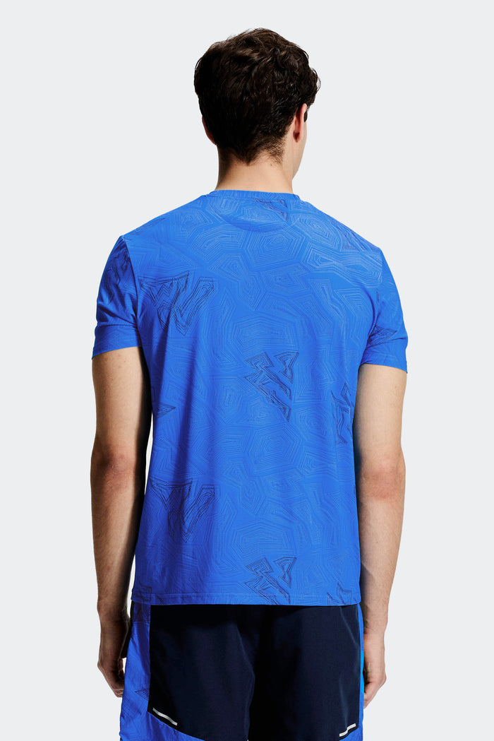 Geo M Print T-Shirt - Celestial Blue/Midnight Blue