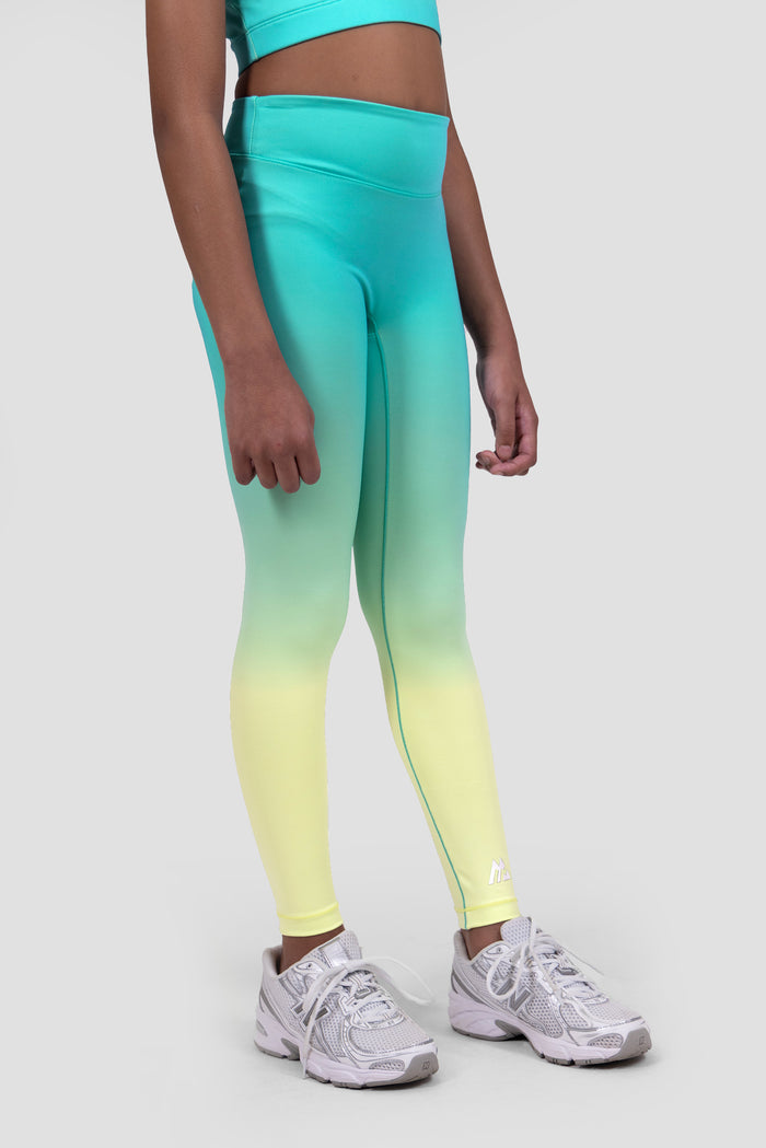 Girls Glow Legging - Persian Green/Citrus
