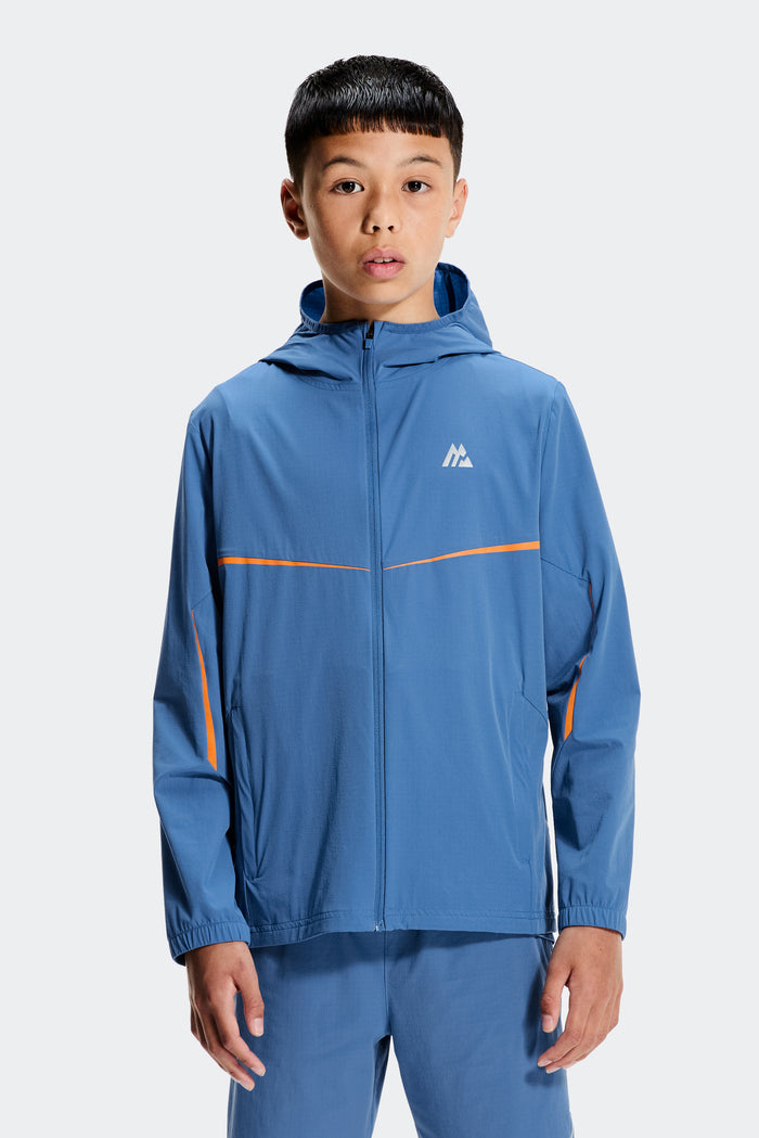 Boys Ignite Windbreaker - Charcoal Blue/Tangerine Glow