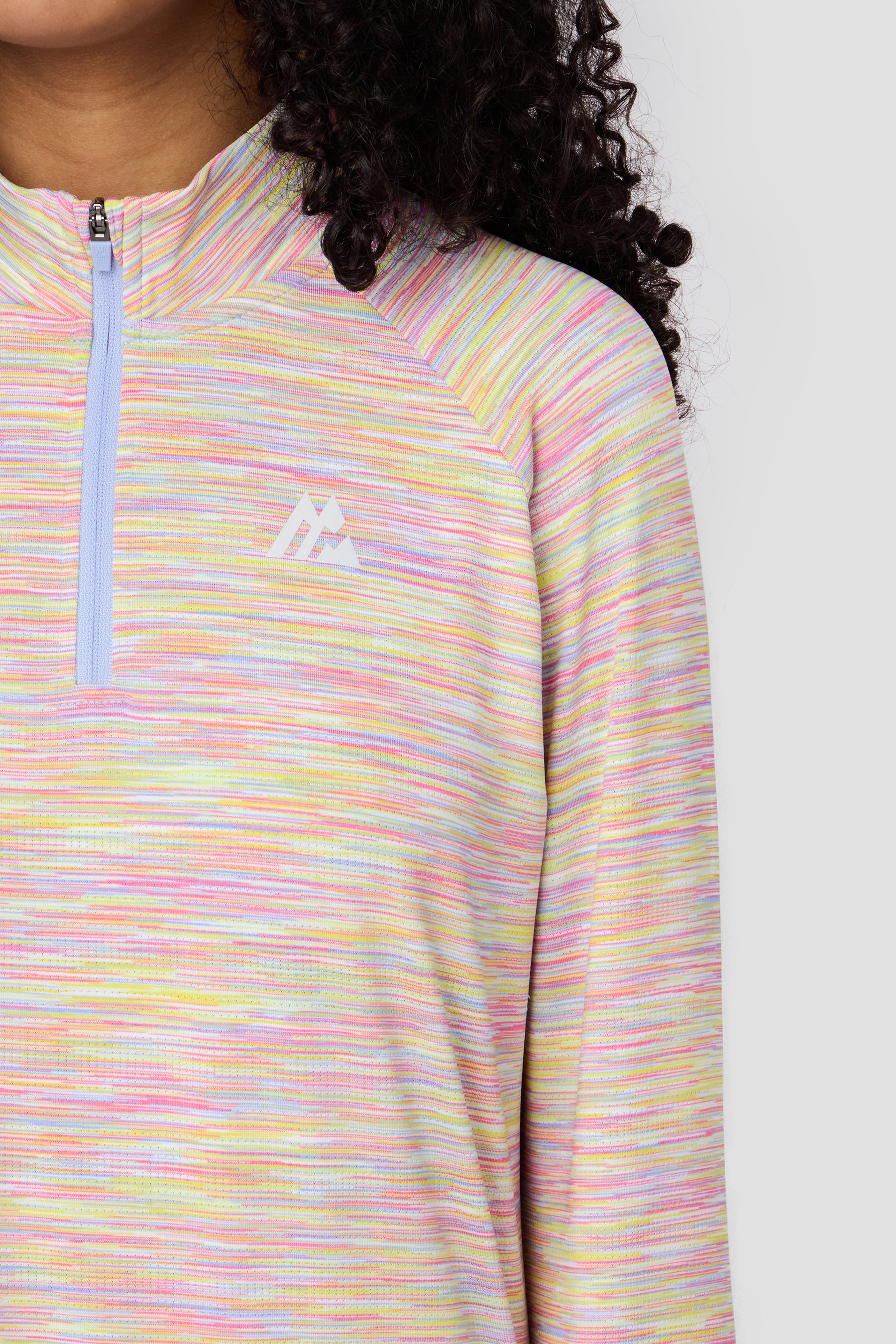 Girls Trail 1/4 Zip - Yellow/Lilac/Pink