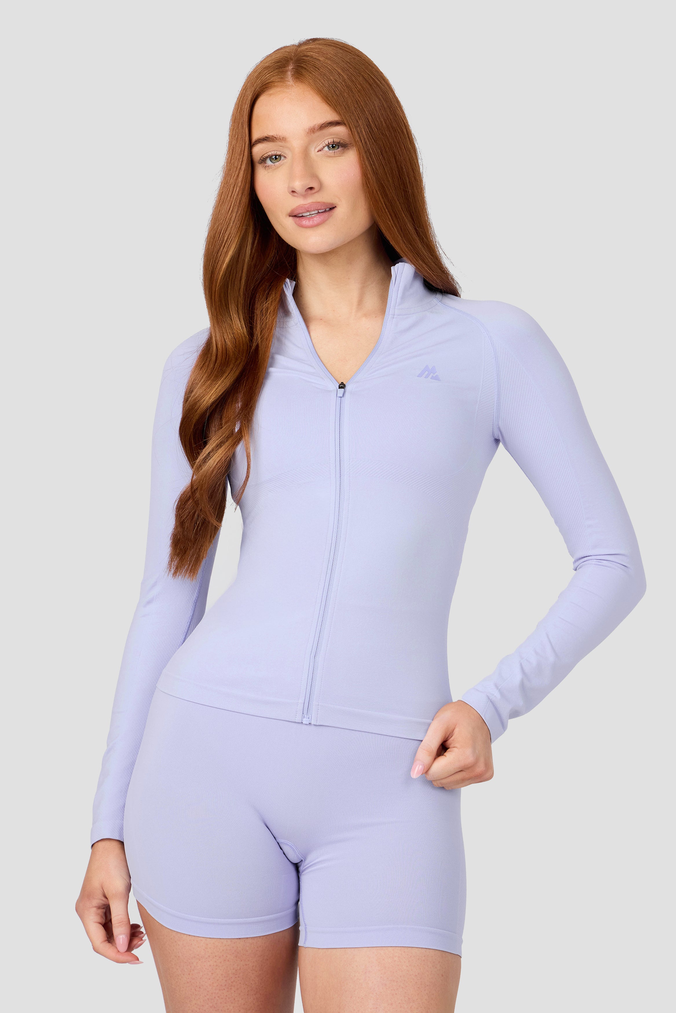 マライア Muse Seamless Full Zip Lilac Sapphire | Montirex Gymwear & Sportswear